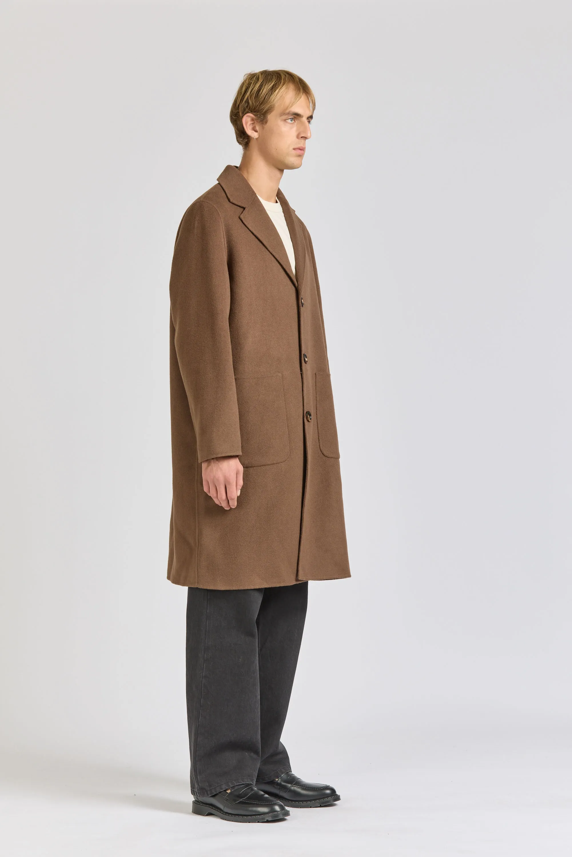 Men's Wool Overcoat, Cocoa sold by Handsom product image thumbnail 3