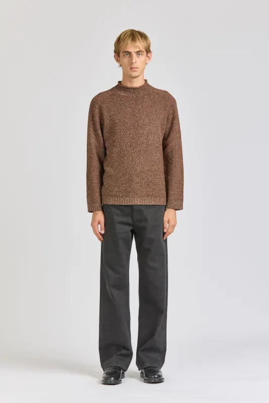 Mens Silk Roll Neck, Chestnut sold by Handsom