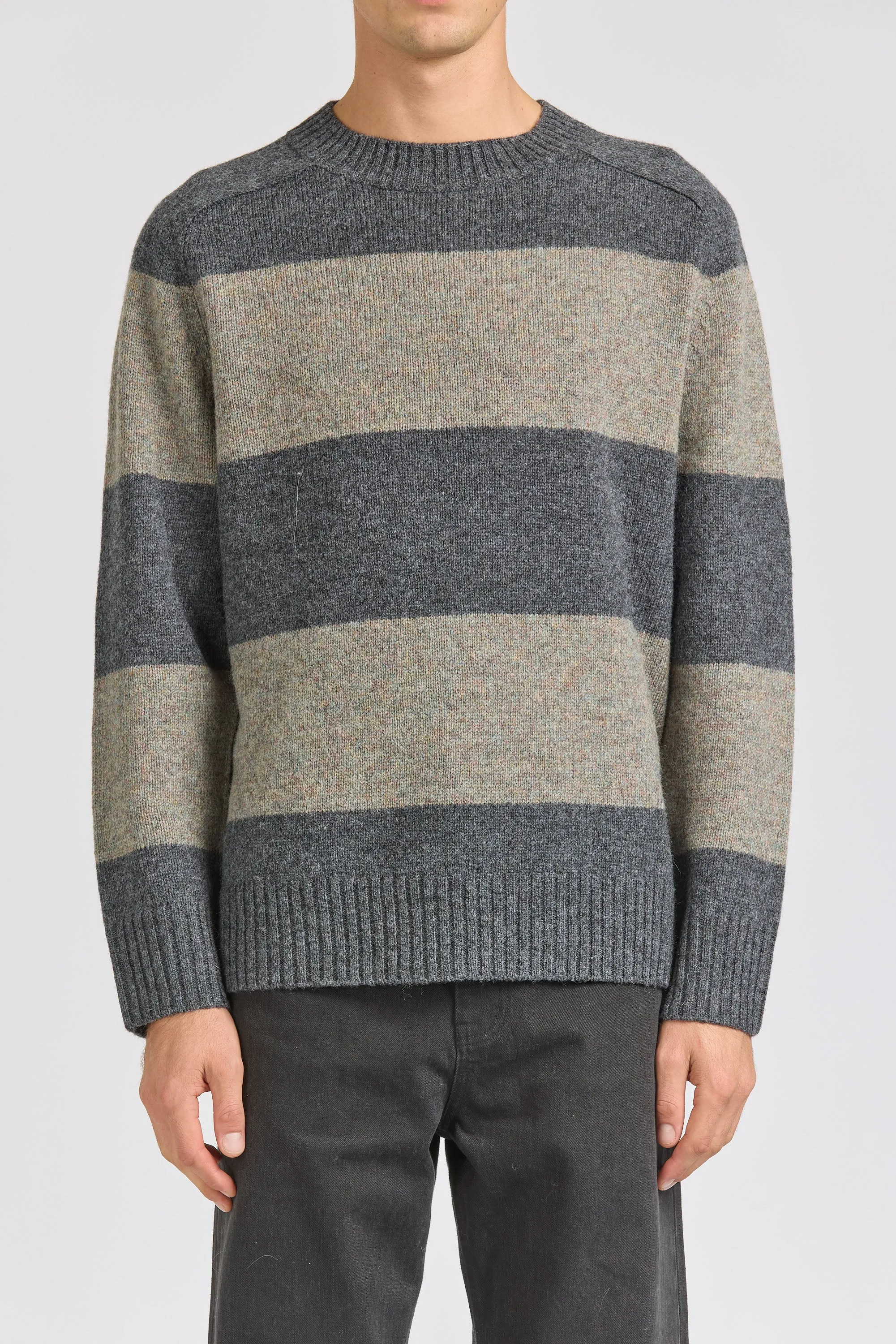 Fisherman Stripe Crew, Grey / Grey sold by Handsom product image thumbnail 2