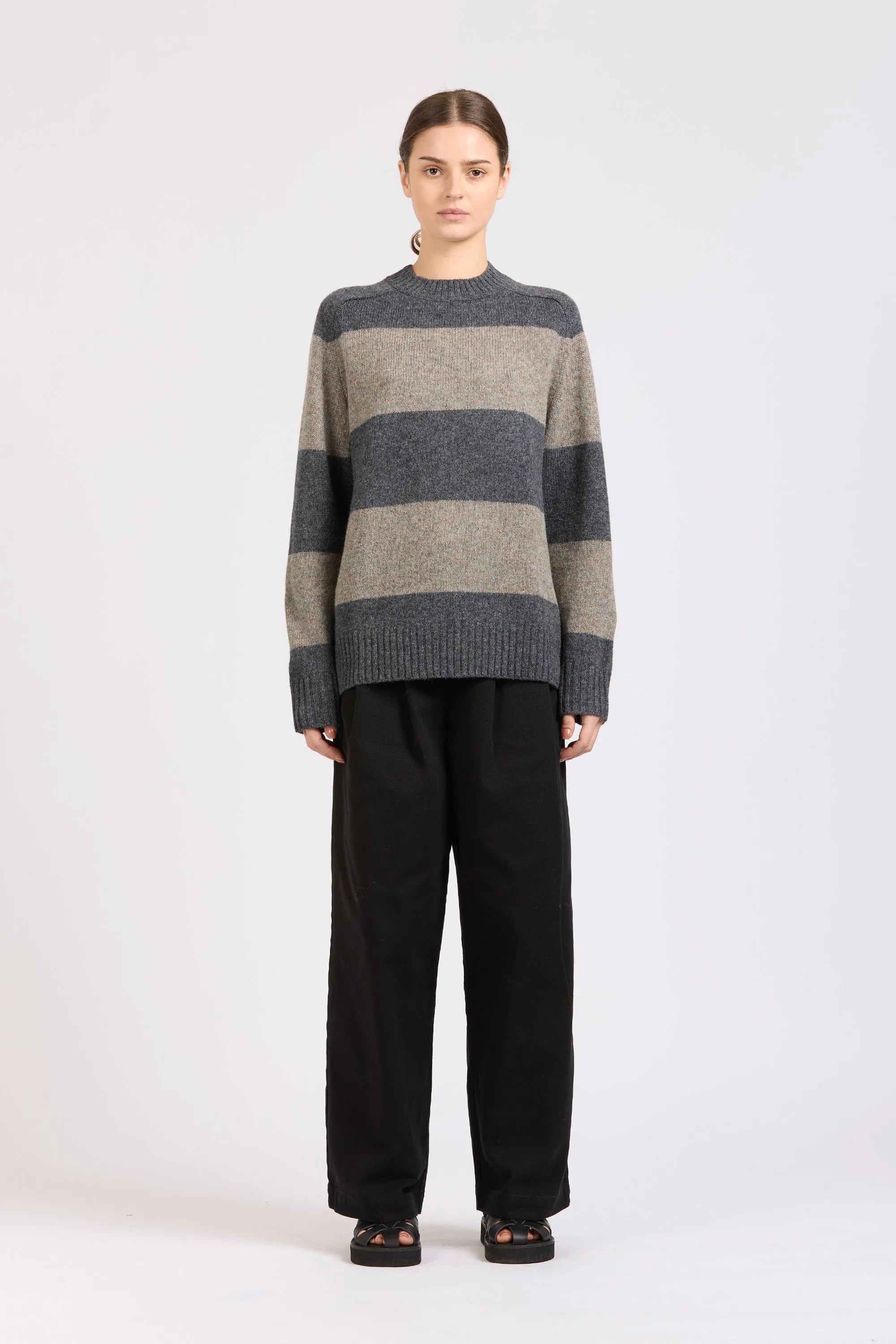 Fisherman Stripe Crew, Grey / Grey sold by Handsom product image thumbnail 4