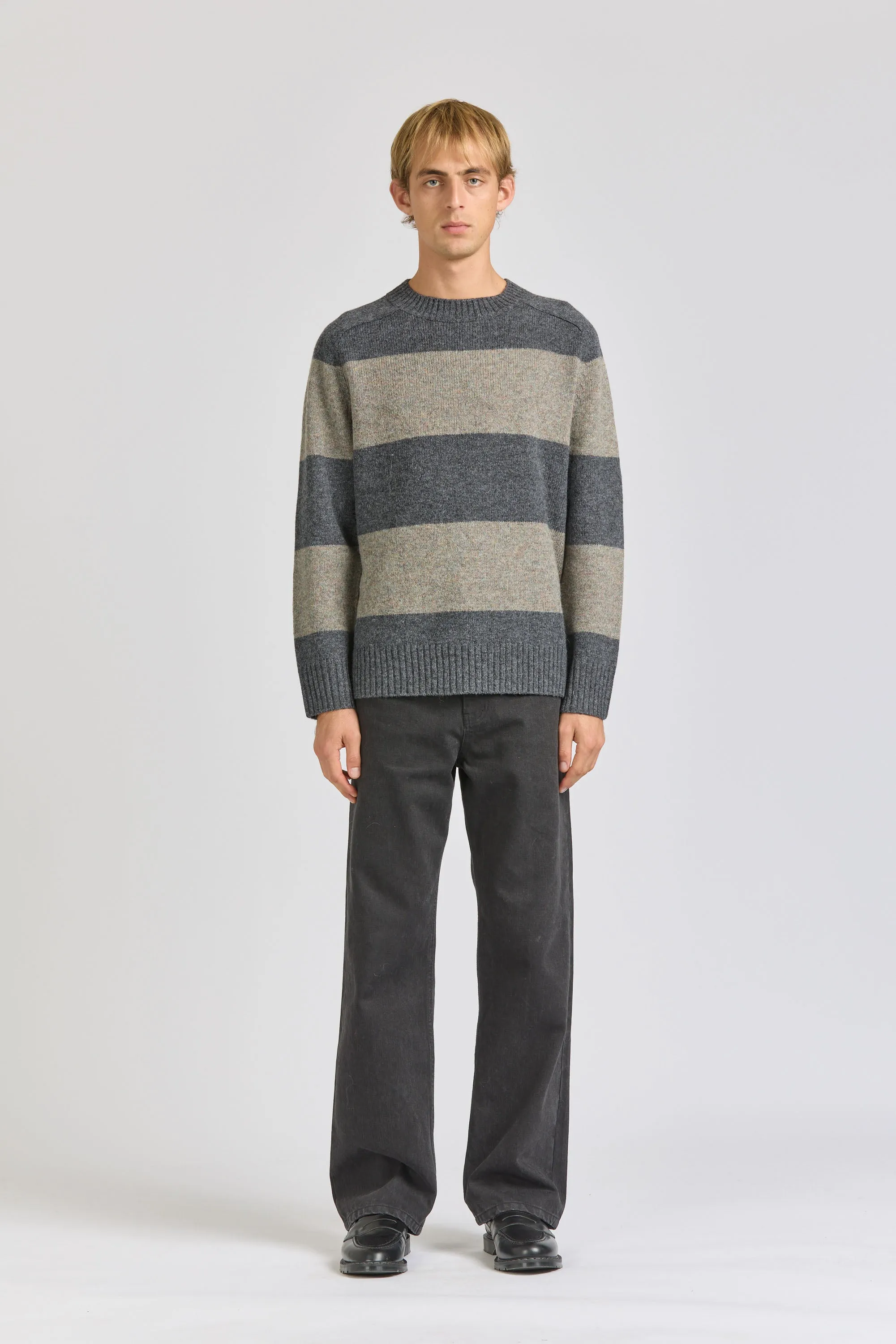 Fisherman Stripe Crew, Grey / Grey sold by Handsom product image thumbnail 5