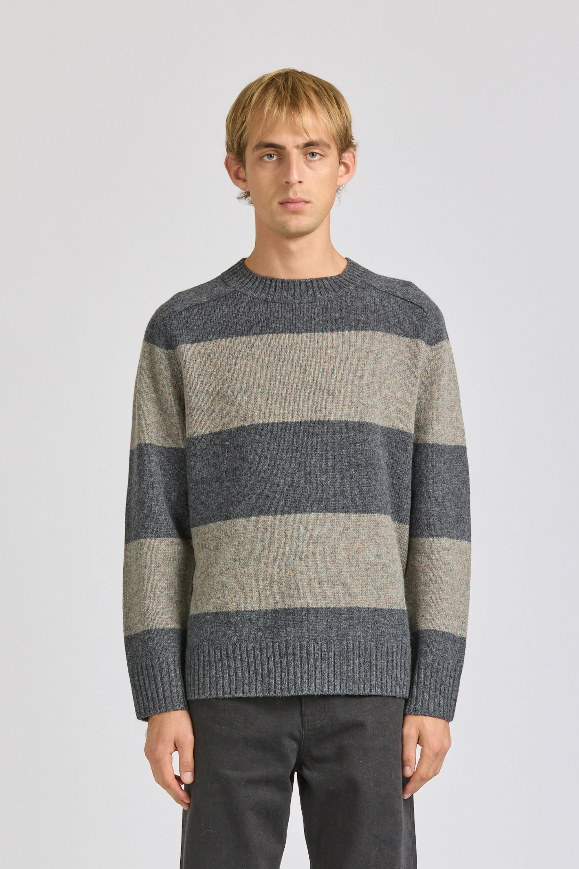 Fisherman Stripe Crew, Grey / Grey sold by Handsom product image thumbnail 3