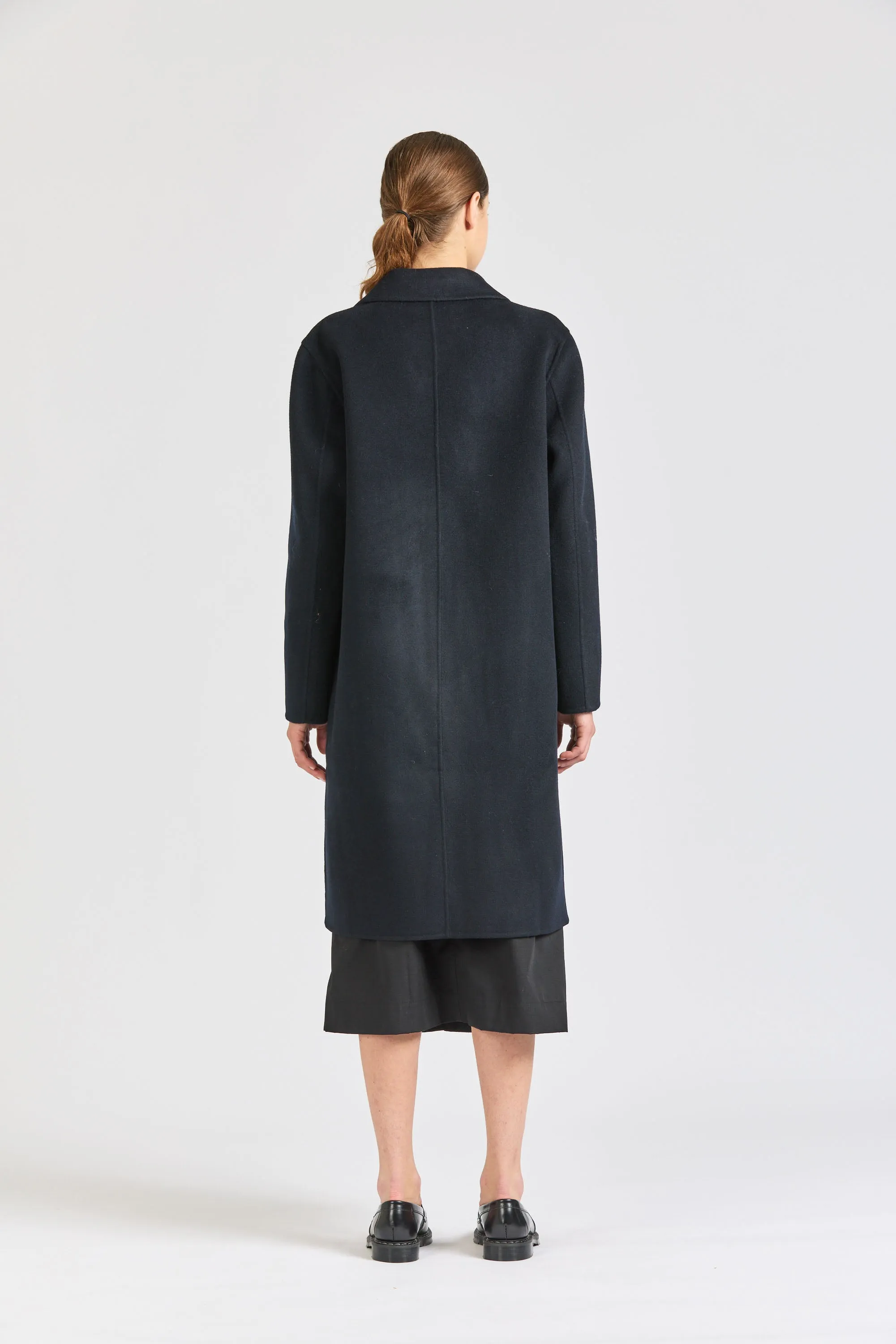 Women's Wool Overcoat, Midnight sold by Handsom product image thumbnail 4