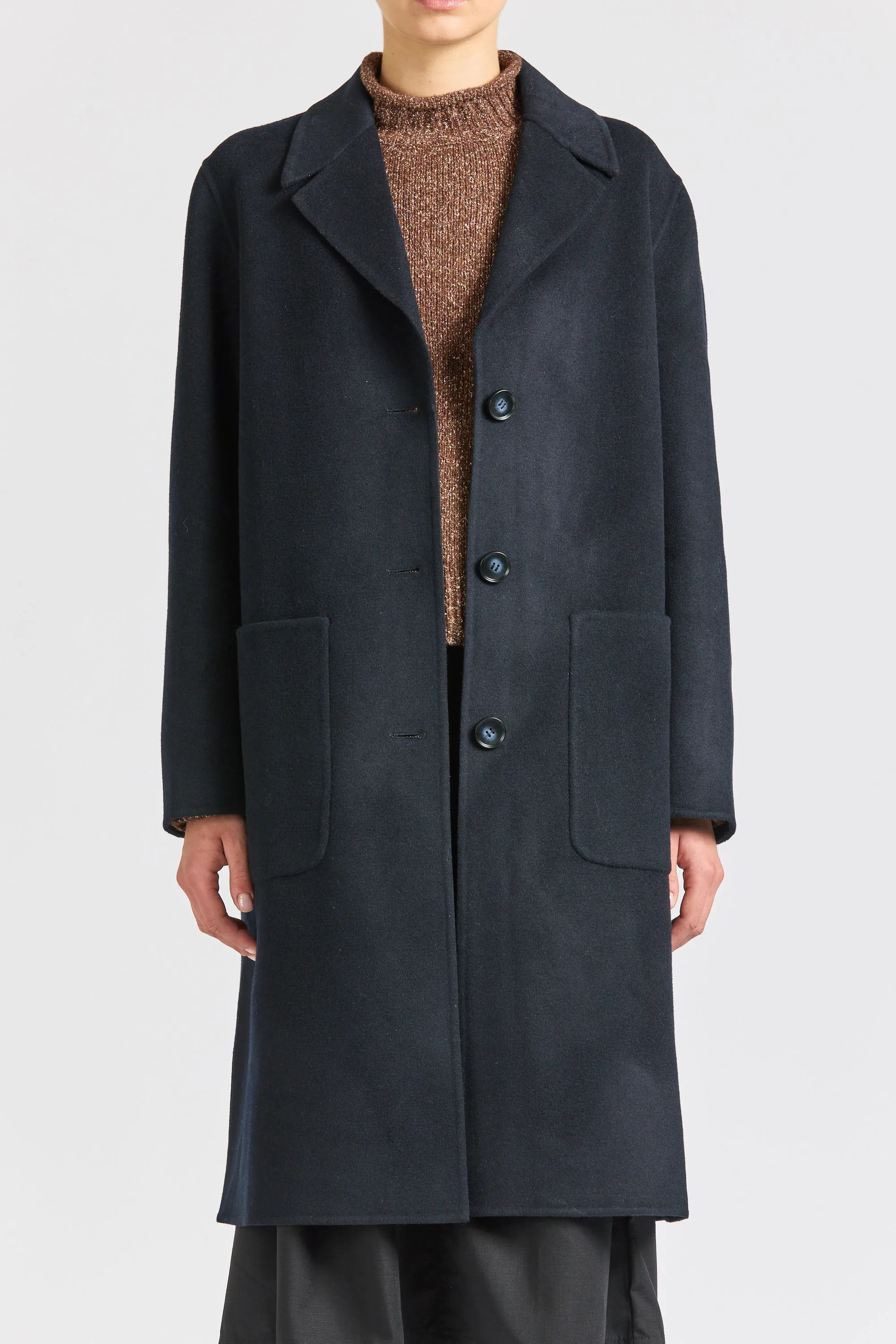 Women's Wool Overcoat, Midnight sold by Handsom product image thumbnail 2