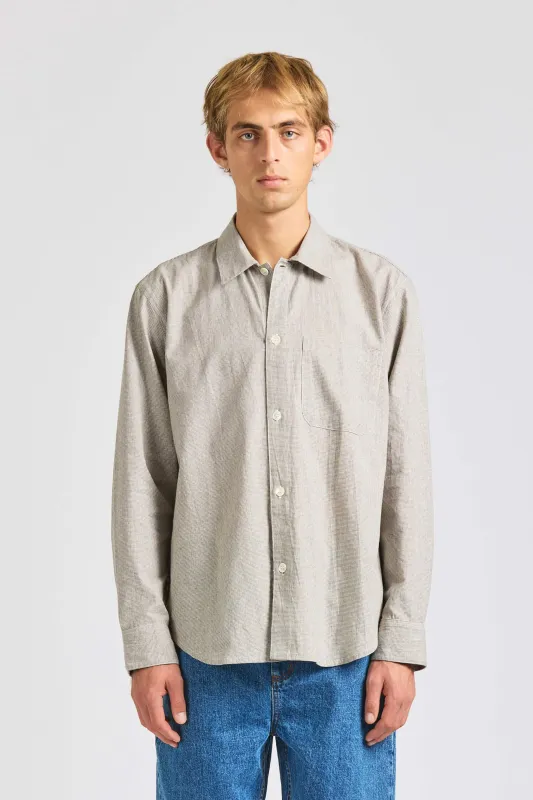 Curve Shirt, Puppytooth Linen sold by Handsom