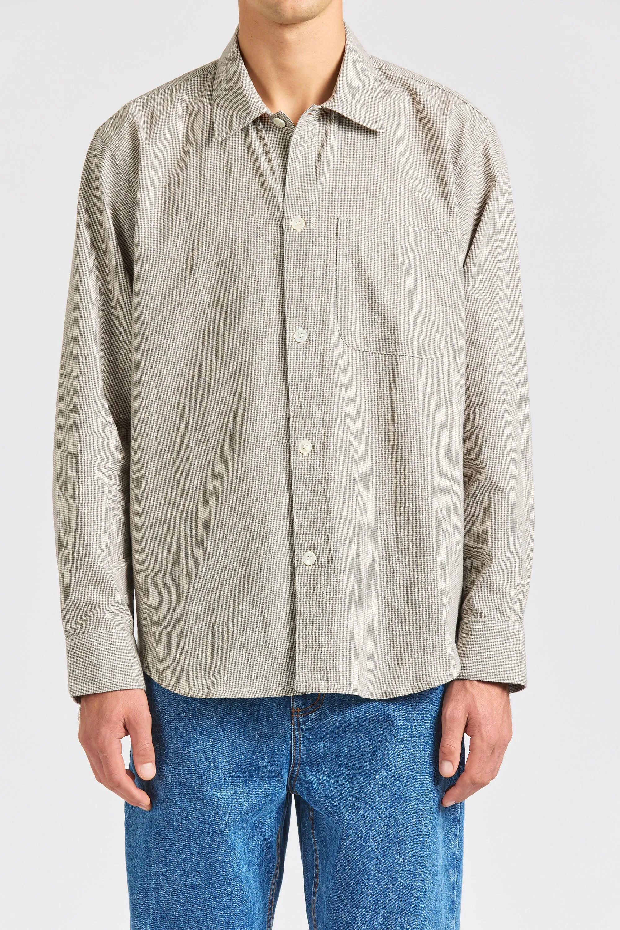 Curve Shirt, Puppytooth Linen sold by Handsom product image thumbnail 5