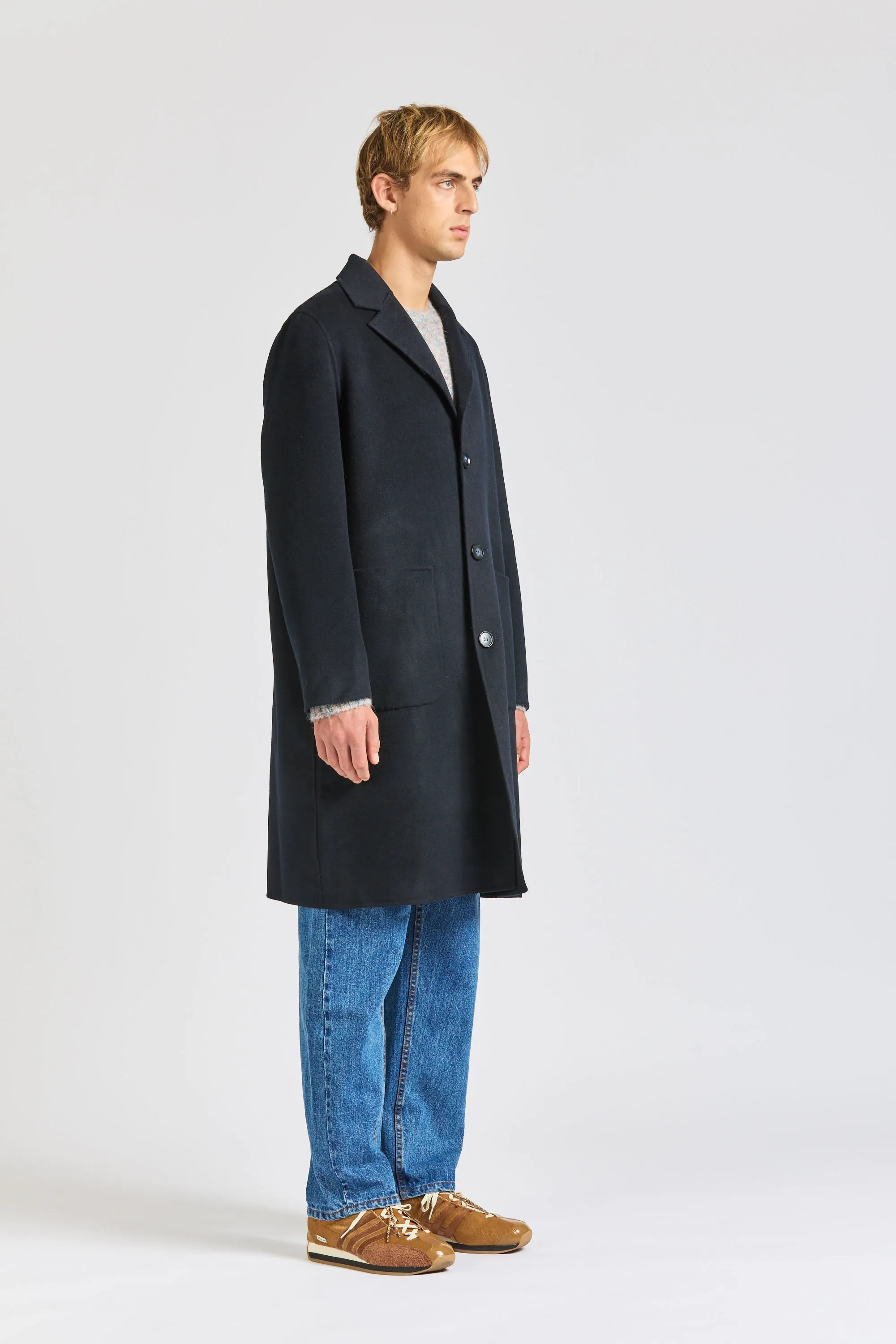 Men's Wool Overcoat, Midnight sold by Handsom product image thumbnail 3