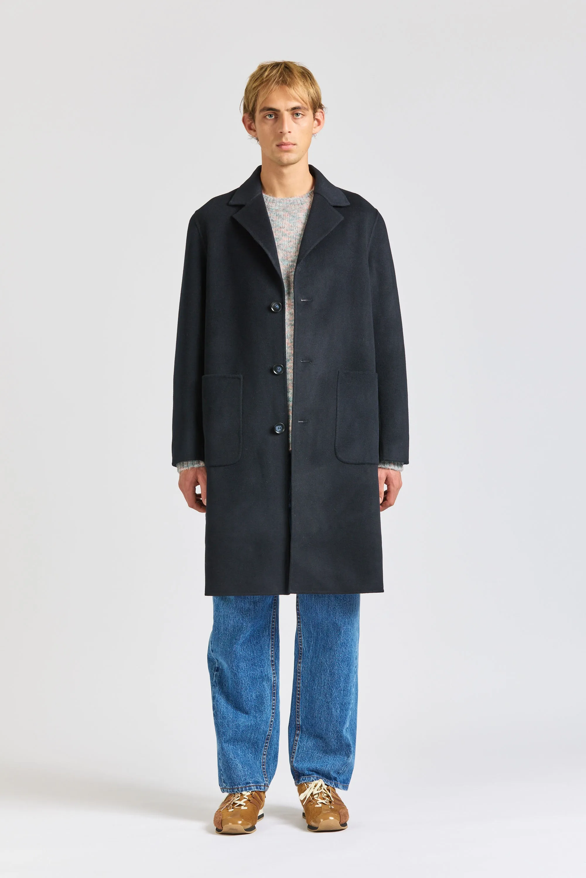 Men's Wool Overcoat, Midnight sold by Handsom