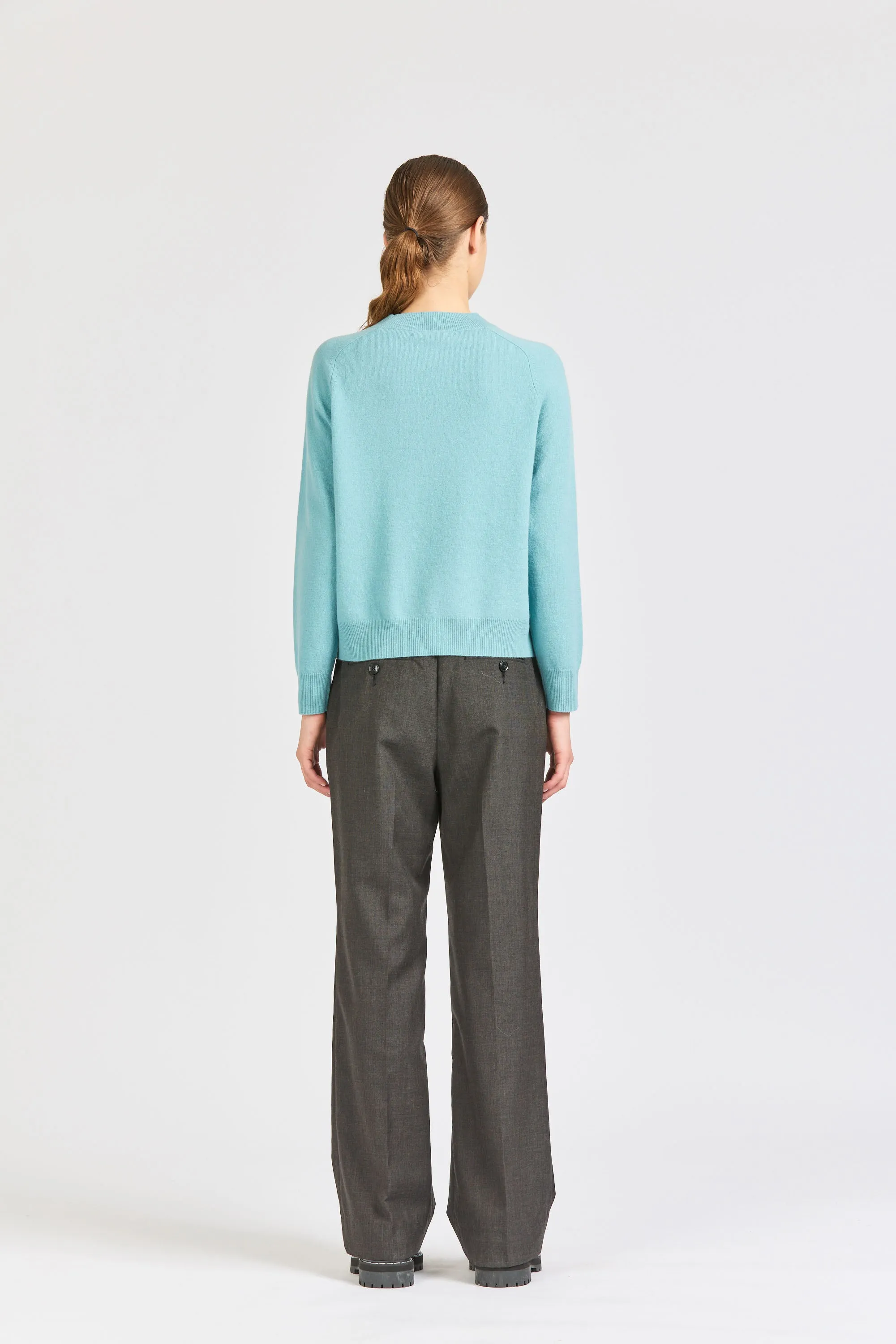 Cropped Merino Saddle Neck, Dusty Blue sold by Handsom product image thumbnail 4