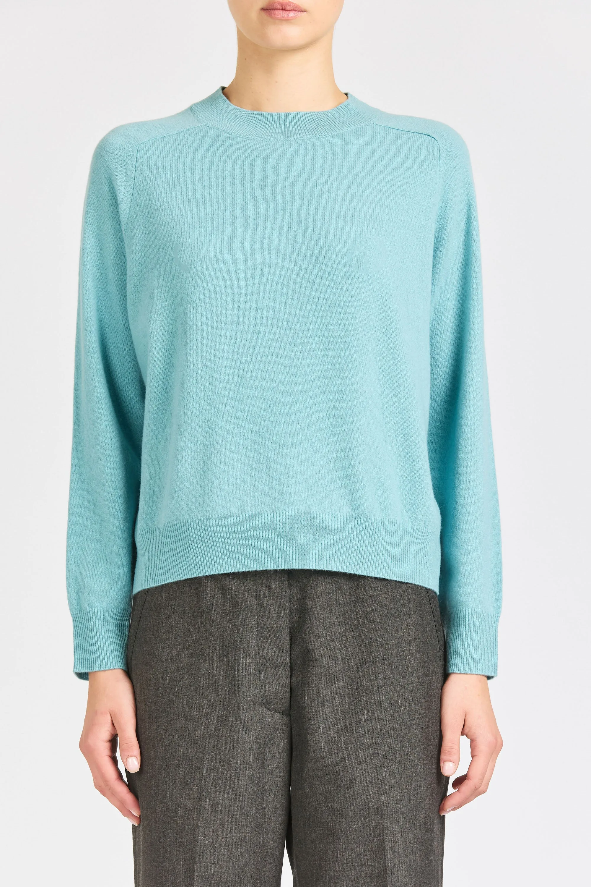 Cropped Merino Saddle Neck, Dusty Blue sold by Handsom product image thumbnail 2
