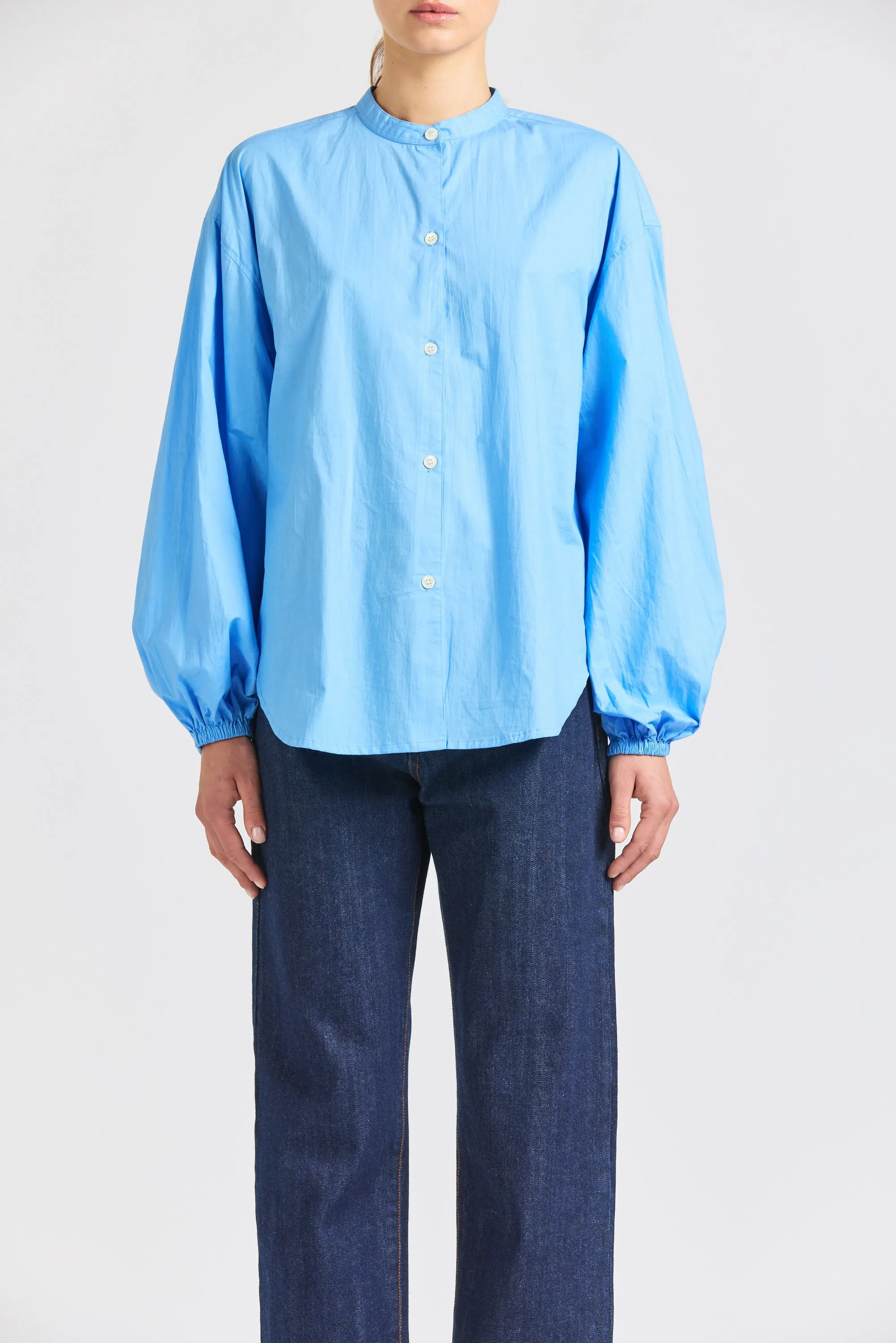 Puff Maxi Shirt, Poplin, Sky sold by Handsom product image thumbnail 2