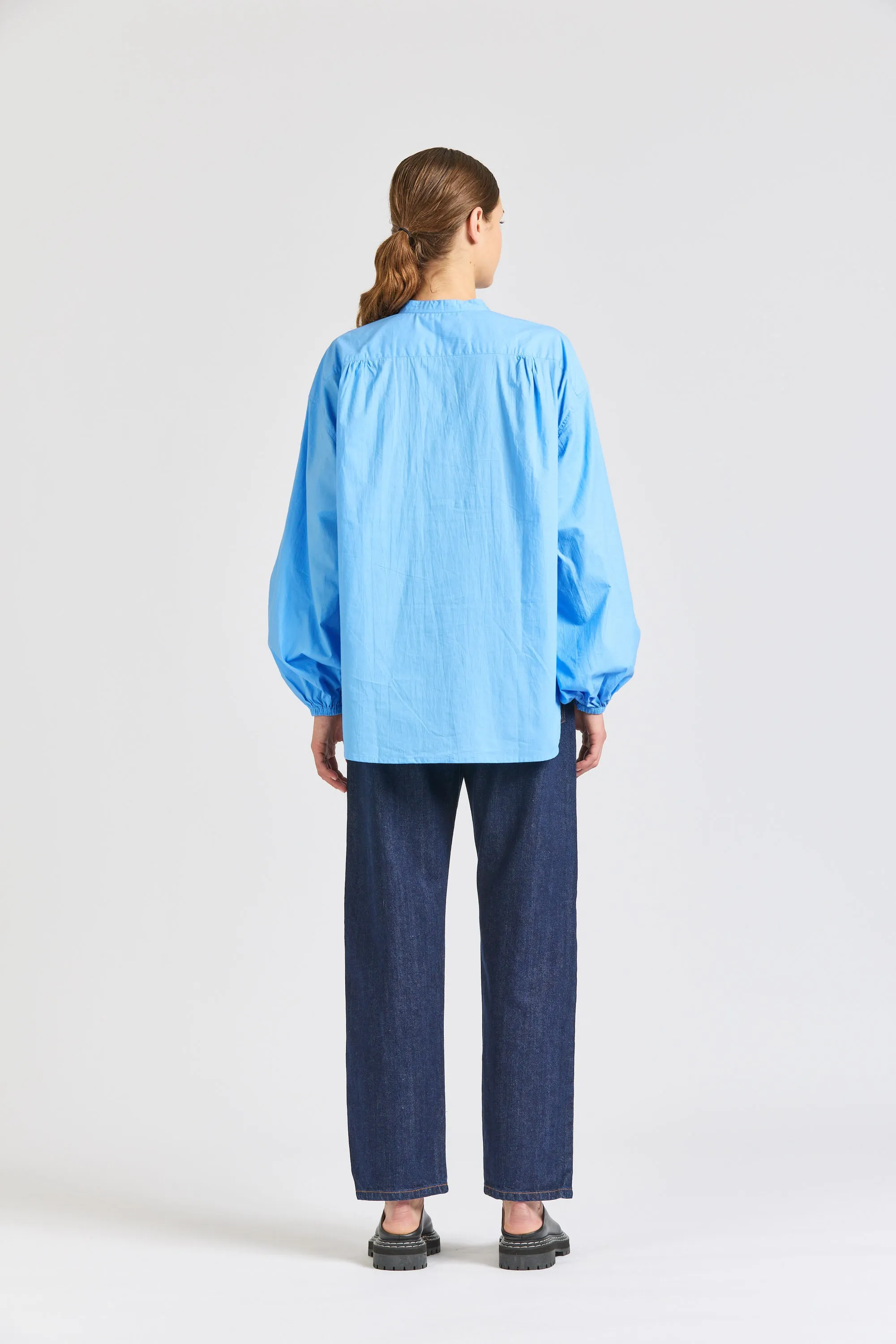 Puff Maxi Shirt, Poplin, Sky sold by Handsom product image thumbnail 5