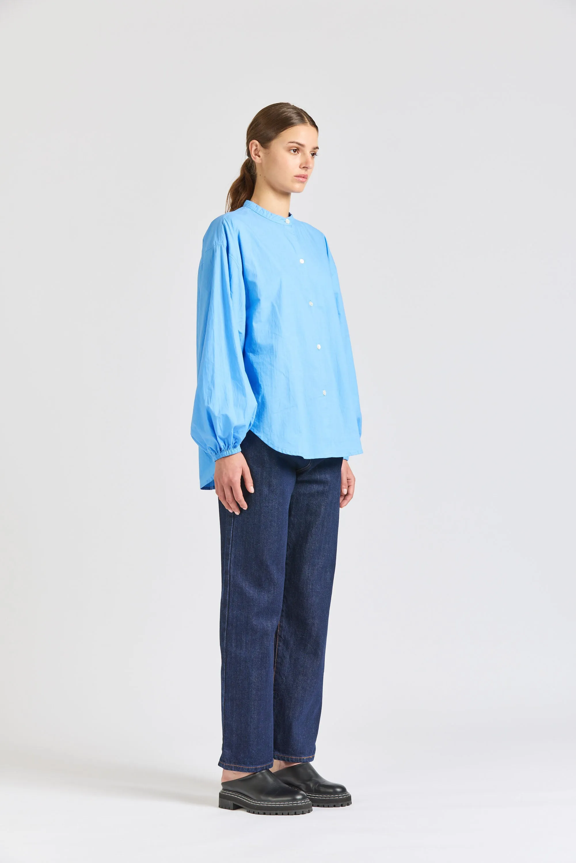 Puff Maxi Shirt, Poplin, Sky sold by Handsom product image thumbnail 3