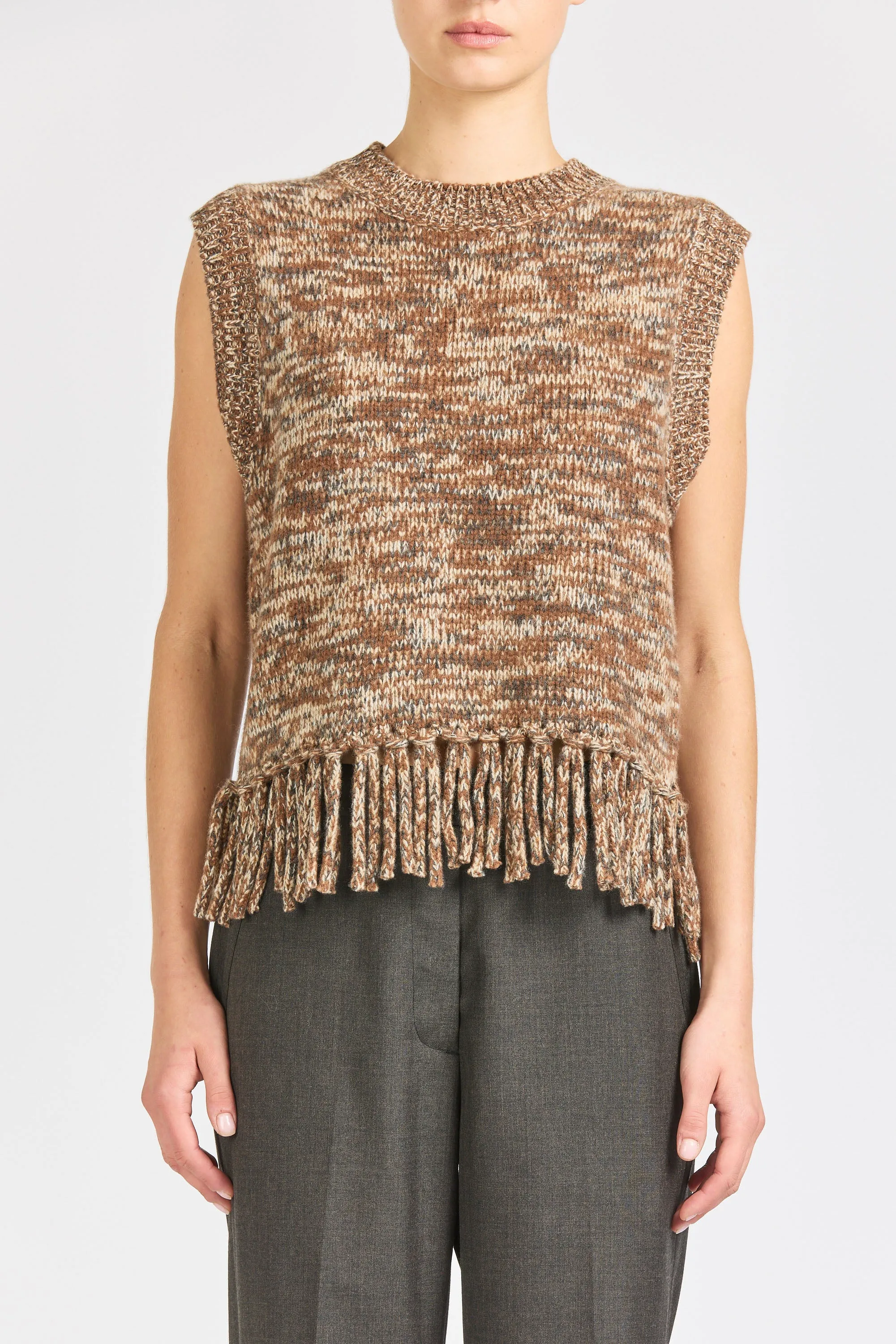 Fringe Vest, Brown Marle sold by Handsom product image thumbnail 2