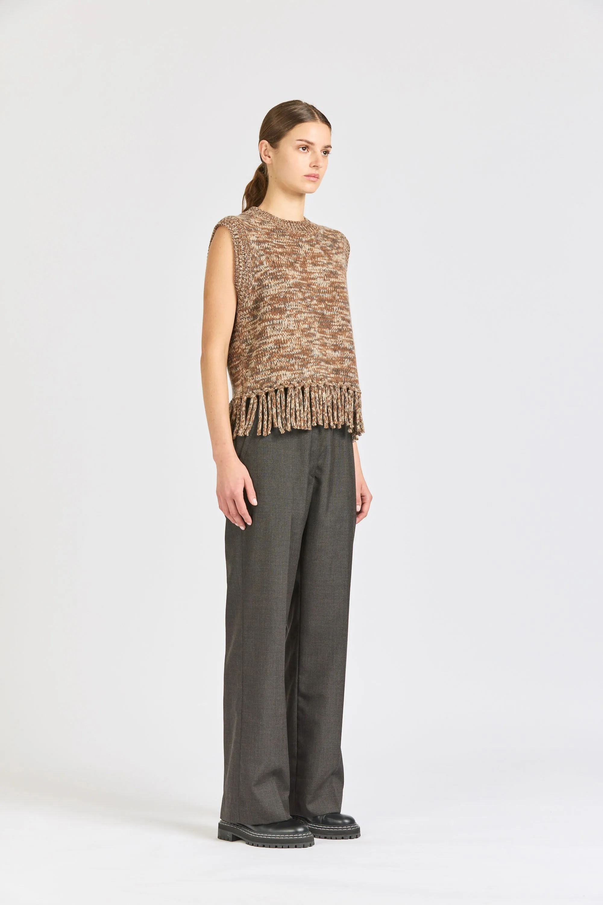 Fringe Vest, Brown Marle sold by Handsom product image thumbnail 3