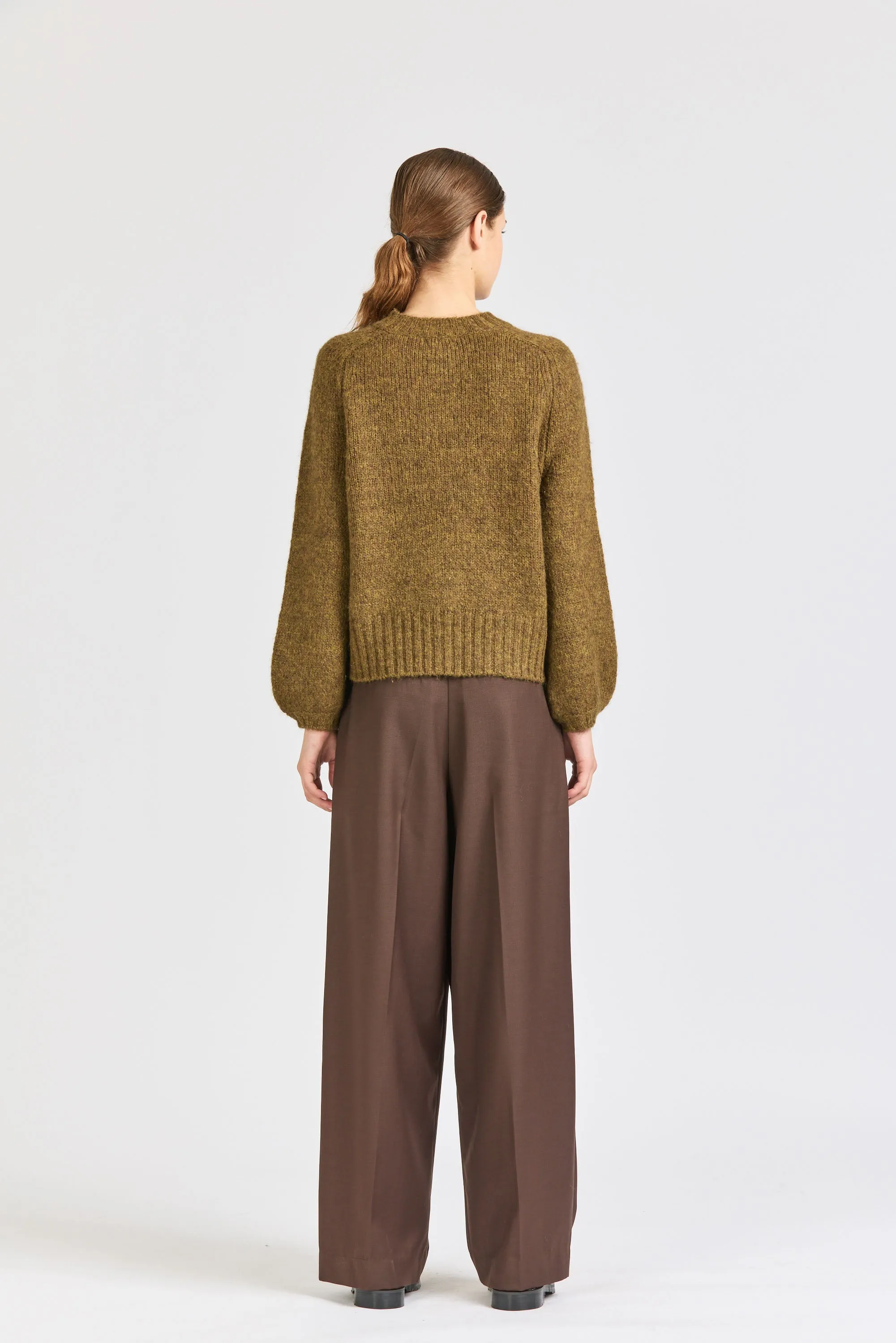 Balloon Sleeve Mohair Cardigan, Bark sold by Handsom product image thumbnail 4