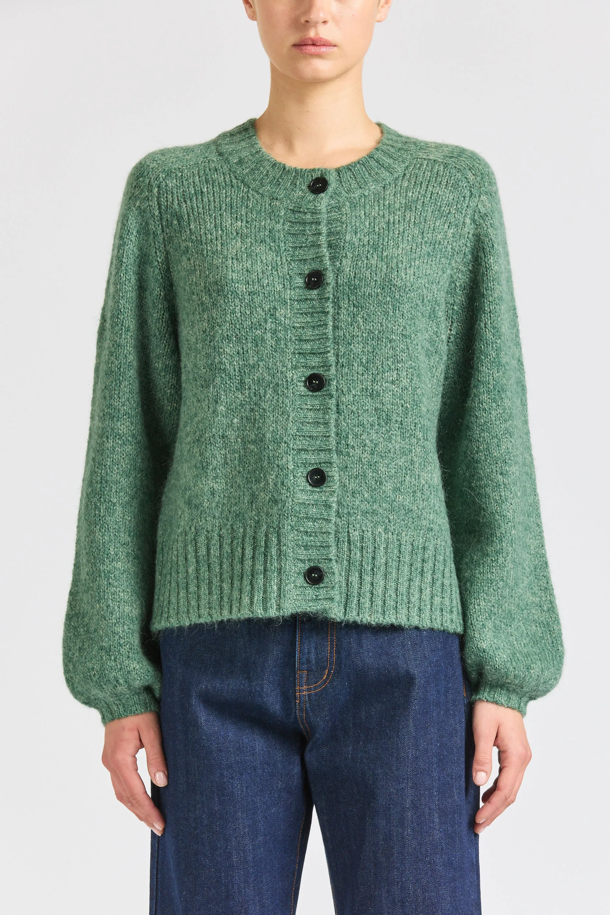 Balloon Sleeve Mohair Cardigan, Pond sold by Handsom product image thumbnail 2