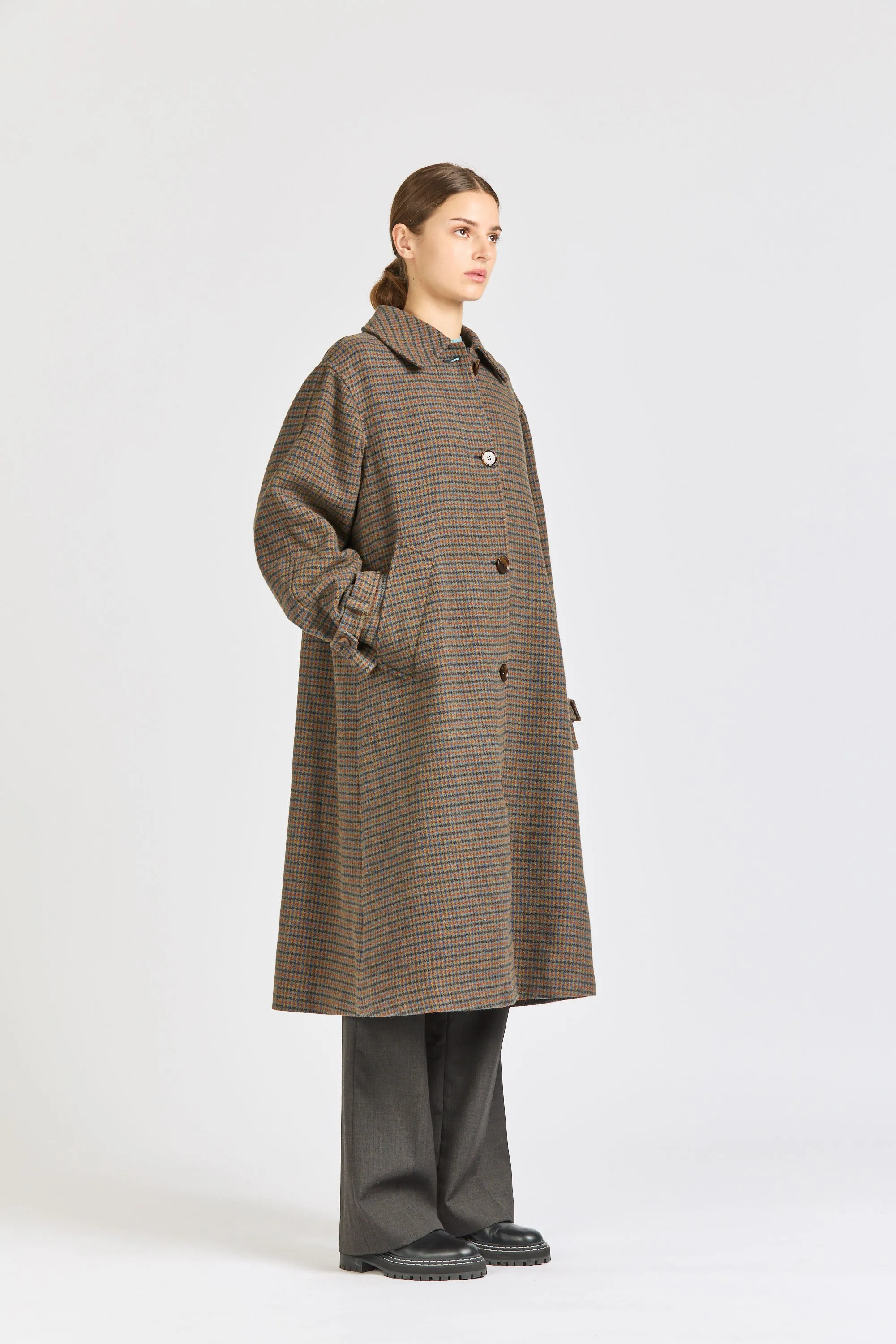 Womens Check Wool Coat sold by Handsom product image thumbnail 3