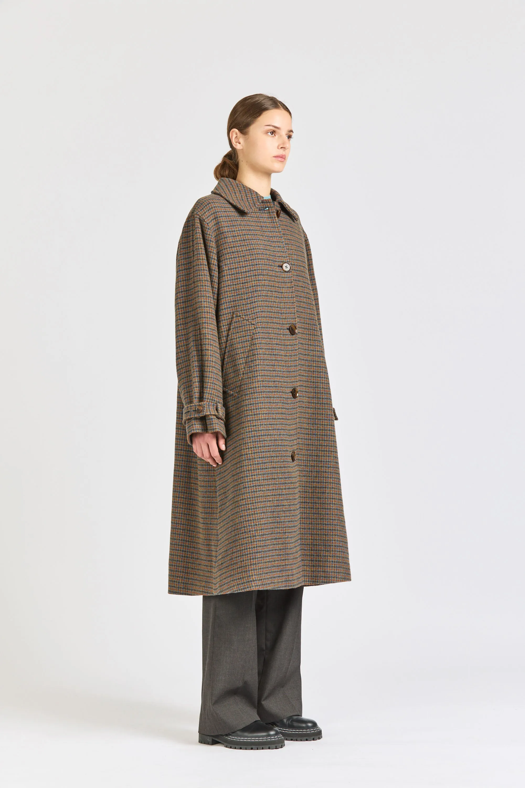 Womens Check Wool Coat sold by Handsom product image thumbnail 4