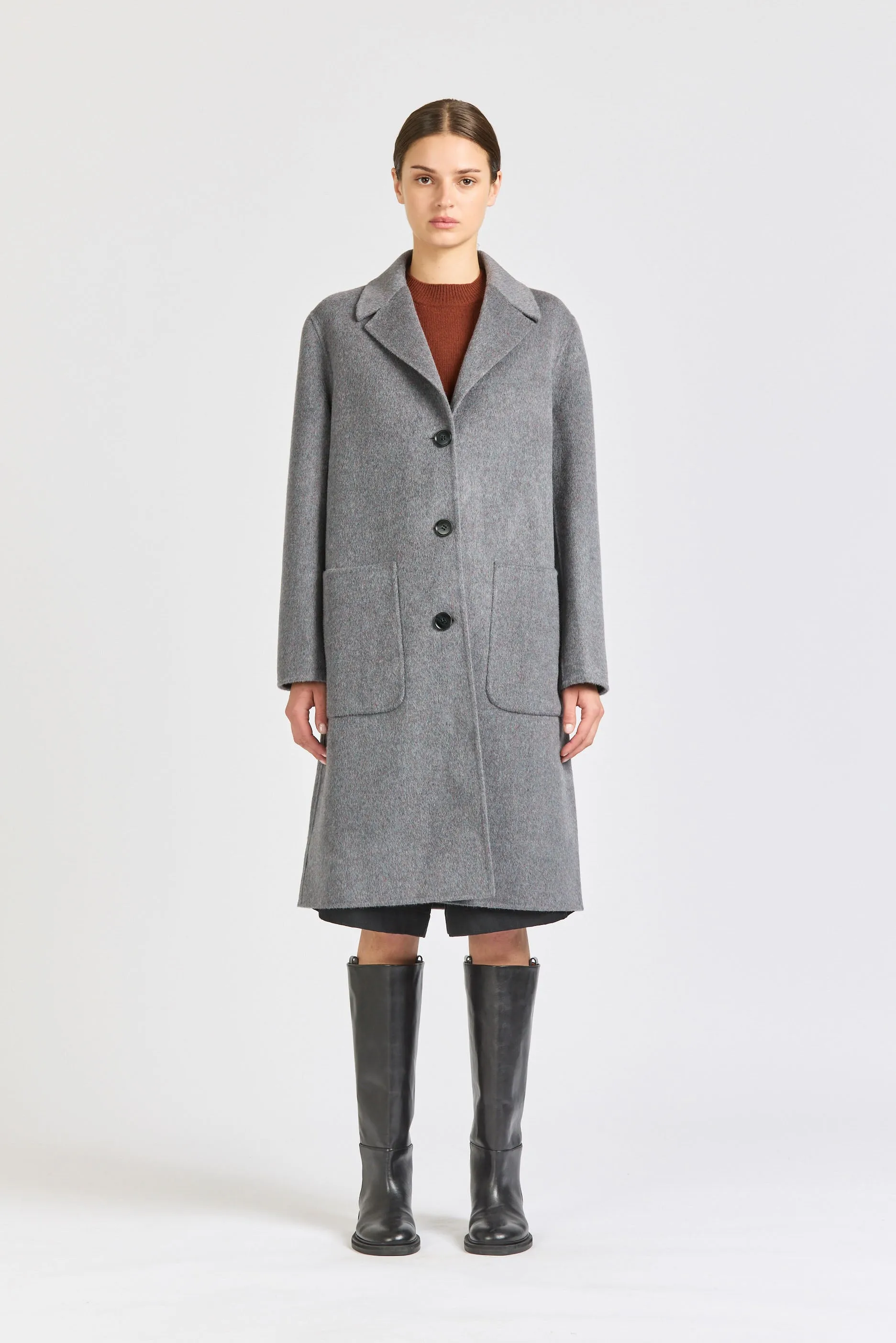 Women's Wool Overcoat, Rainbow Grey sold by Handsom