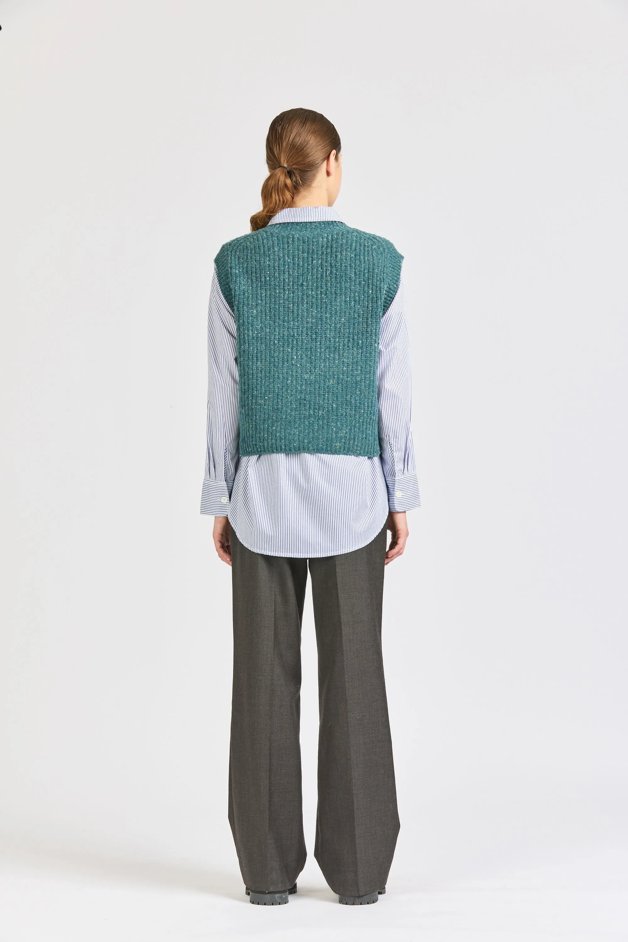 Crofter Crew Vest, Teal sold by Handsom product image thumbnail 4