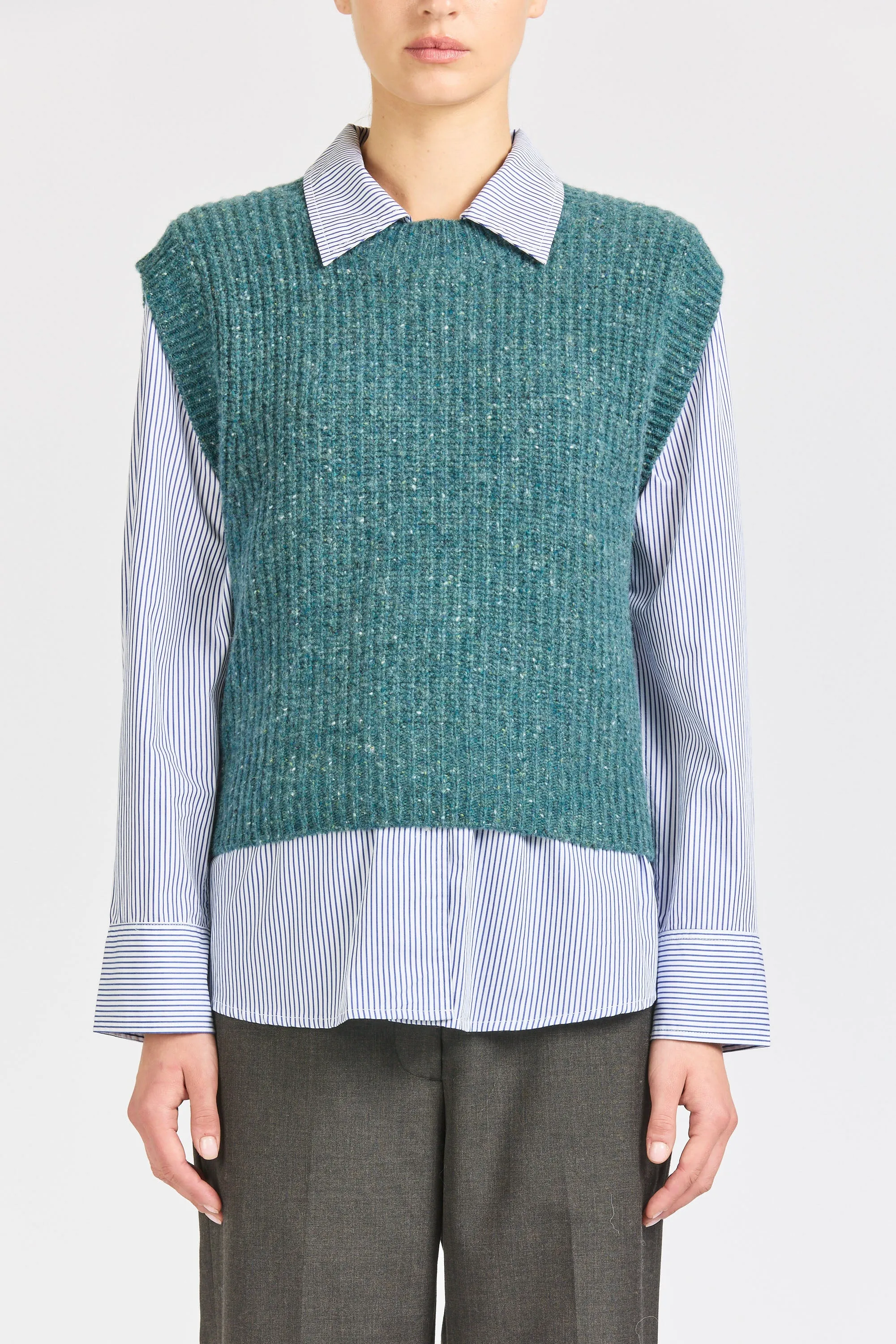 Crofter Crew Vest, Teal sold by Handsom product image thumbnail 2