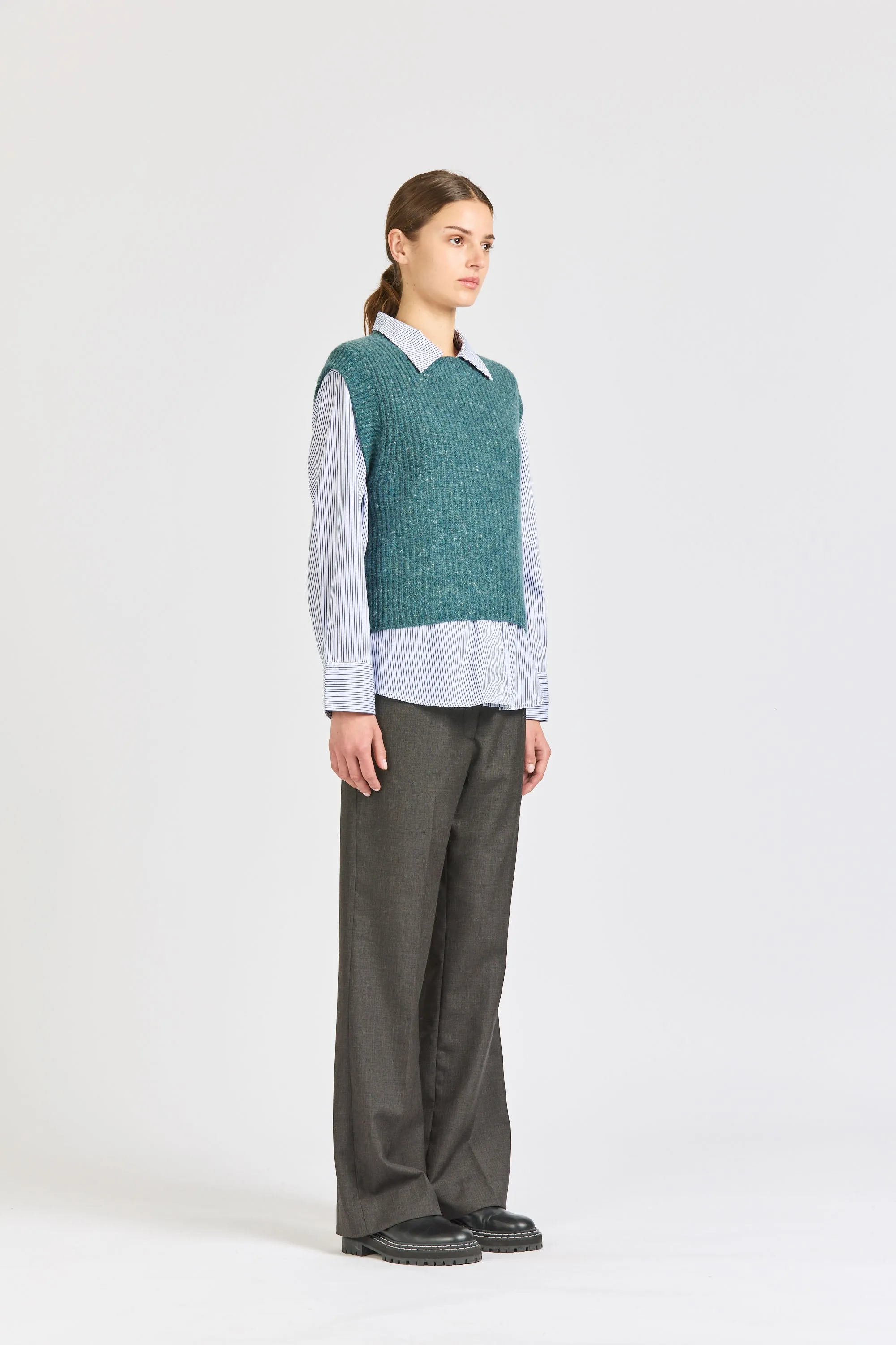 Crofter Crew Vest, Teal sold by Handsom product image thumbnail 3