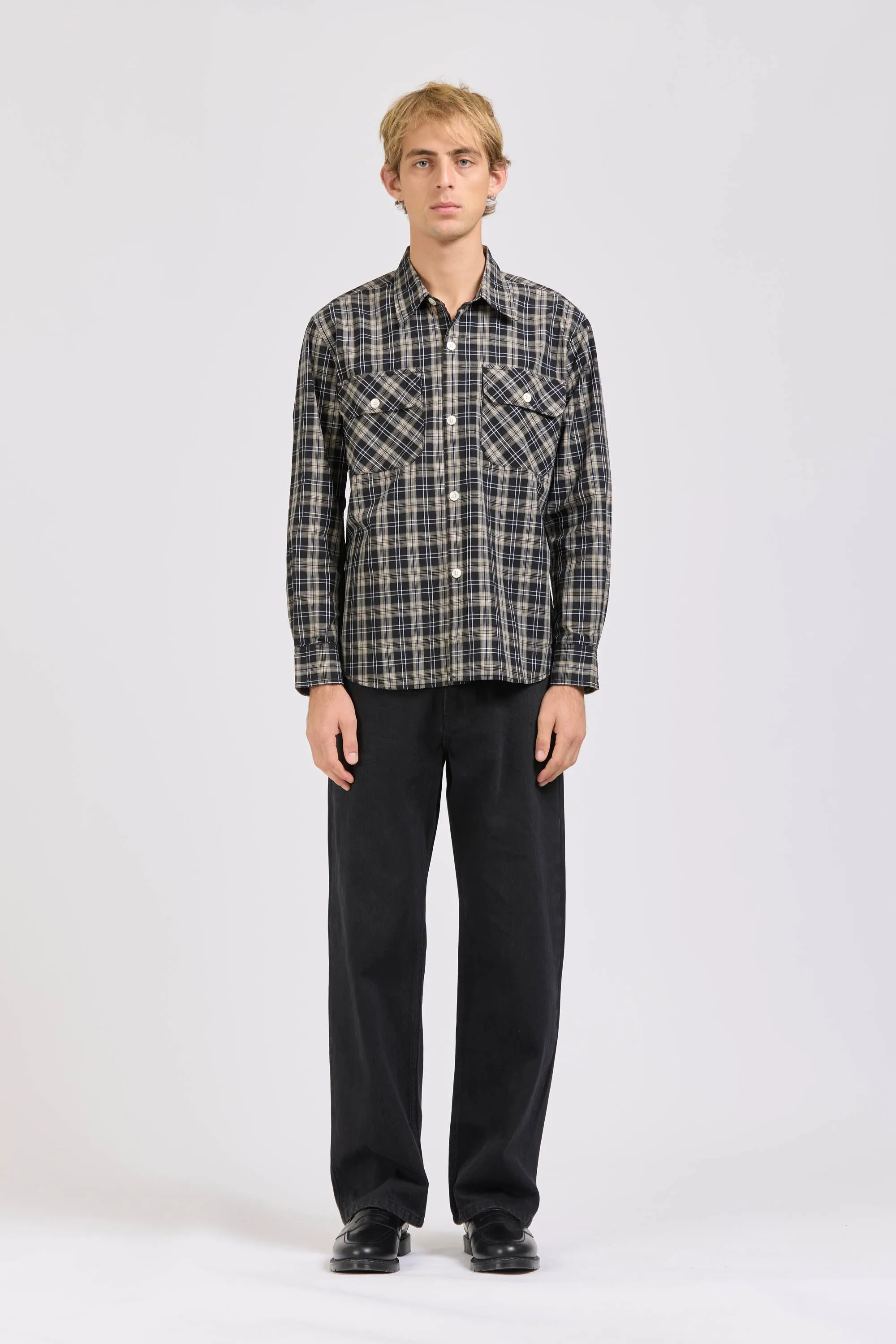 Plaid Check Shirt, Black Check sold by Handsom