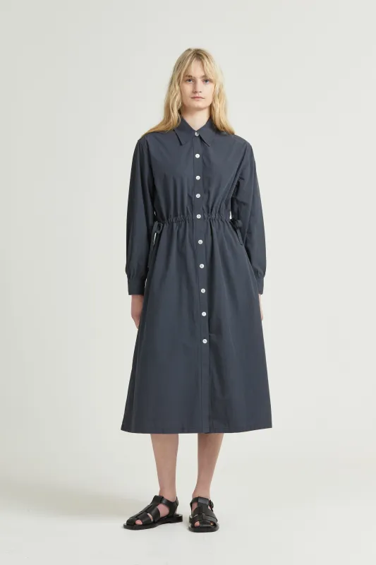 Drawcord Shirt Dress, Slate sold by Handsom
