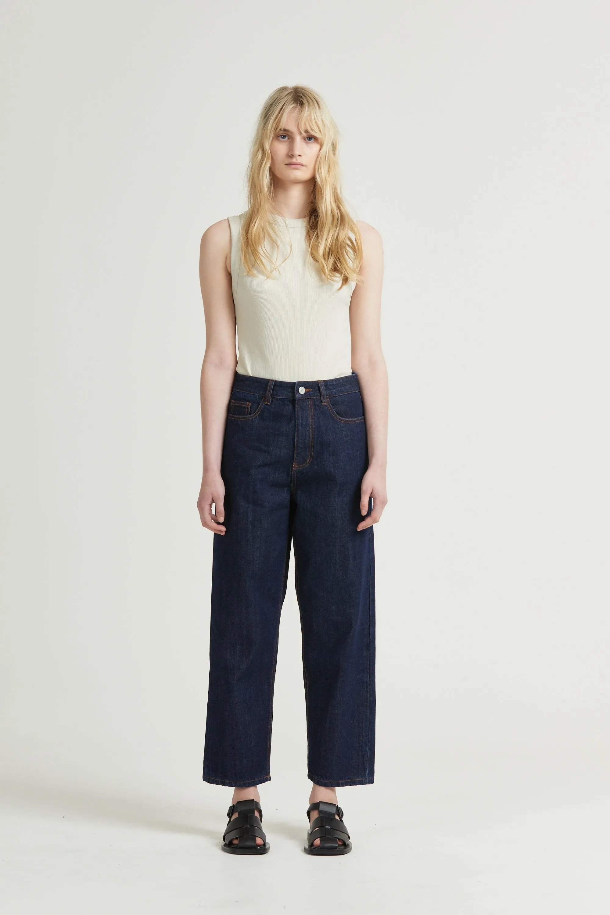 Tapered Crop Jean, Indigo sold by Handsom