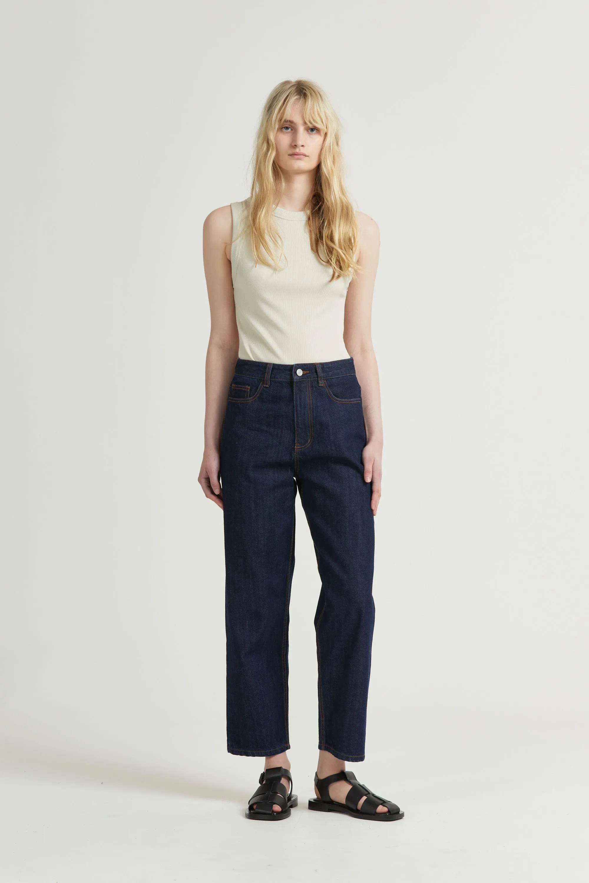 Tapered Crop Jean, Indigo sold by Handsom product image thumbnail 2