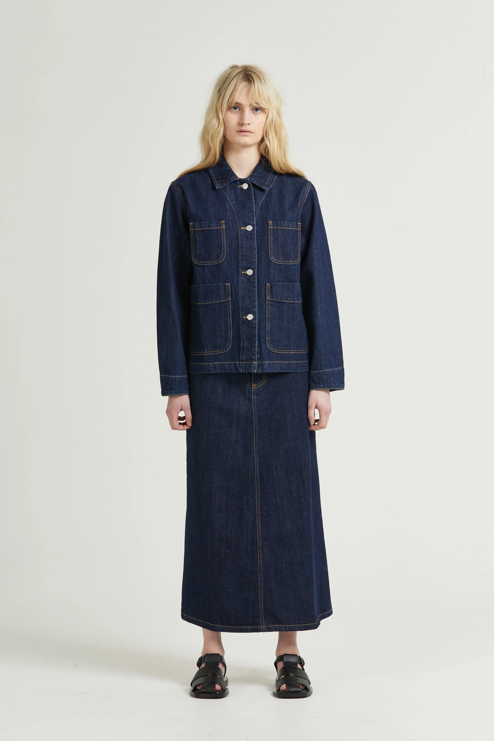 Women's Selvedge Work Jacket, Indigo sold by Handsom