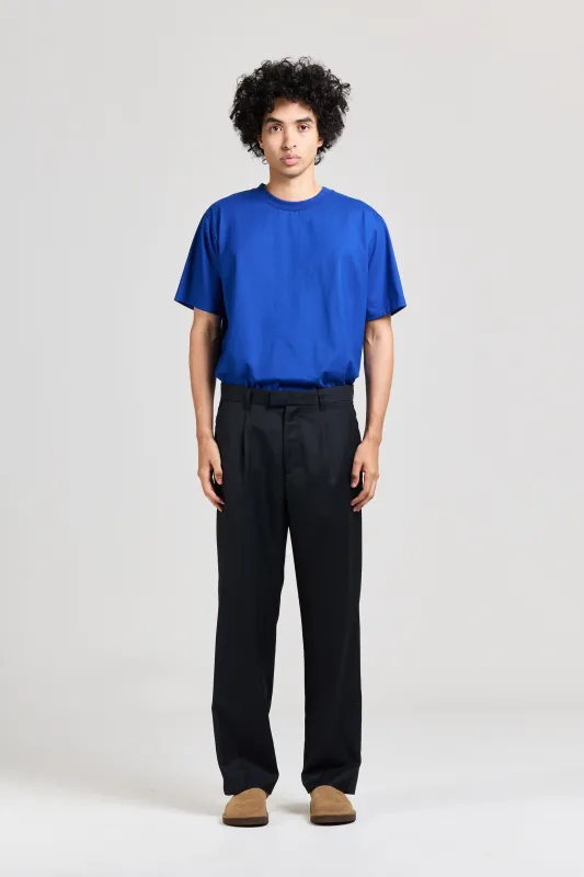 Men's Wool Pleat Pant, Ink sold by Handsom