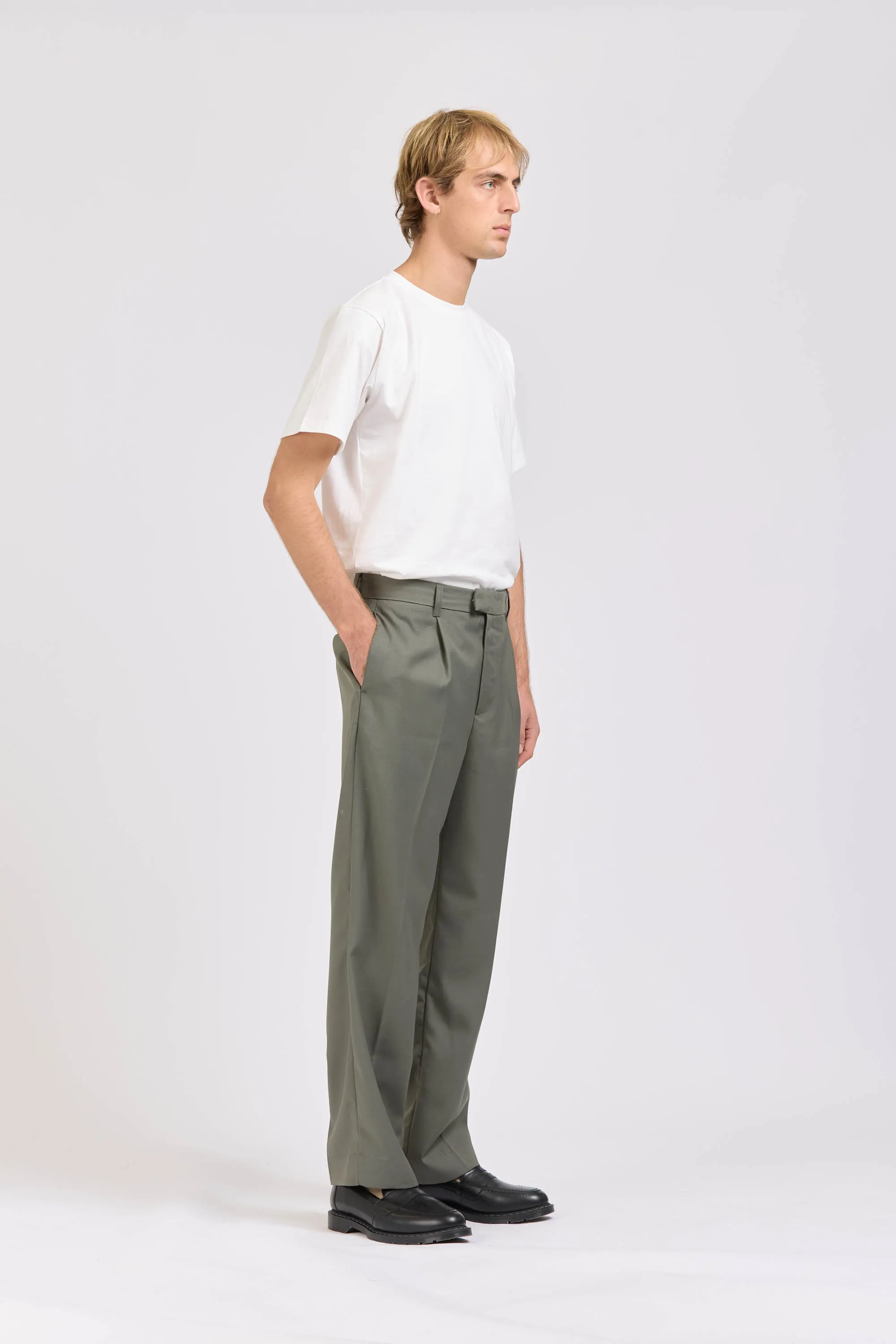 Men's Wool Pleat Pant, Sage sold by Handsom product image thumbnail 3