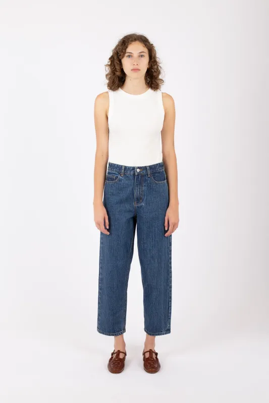 Tapered Crop Jean, Stone wash sold by Handsom