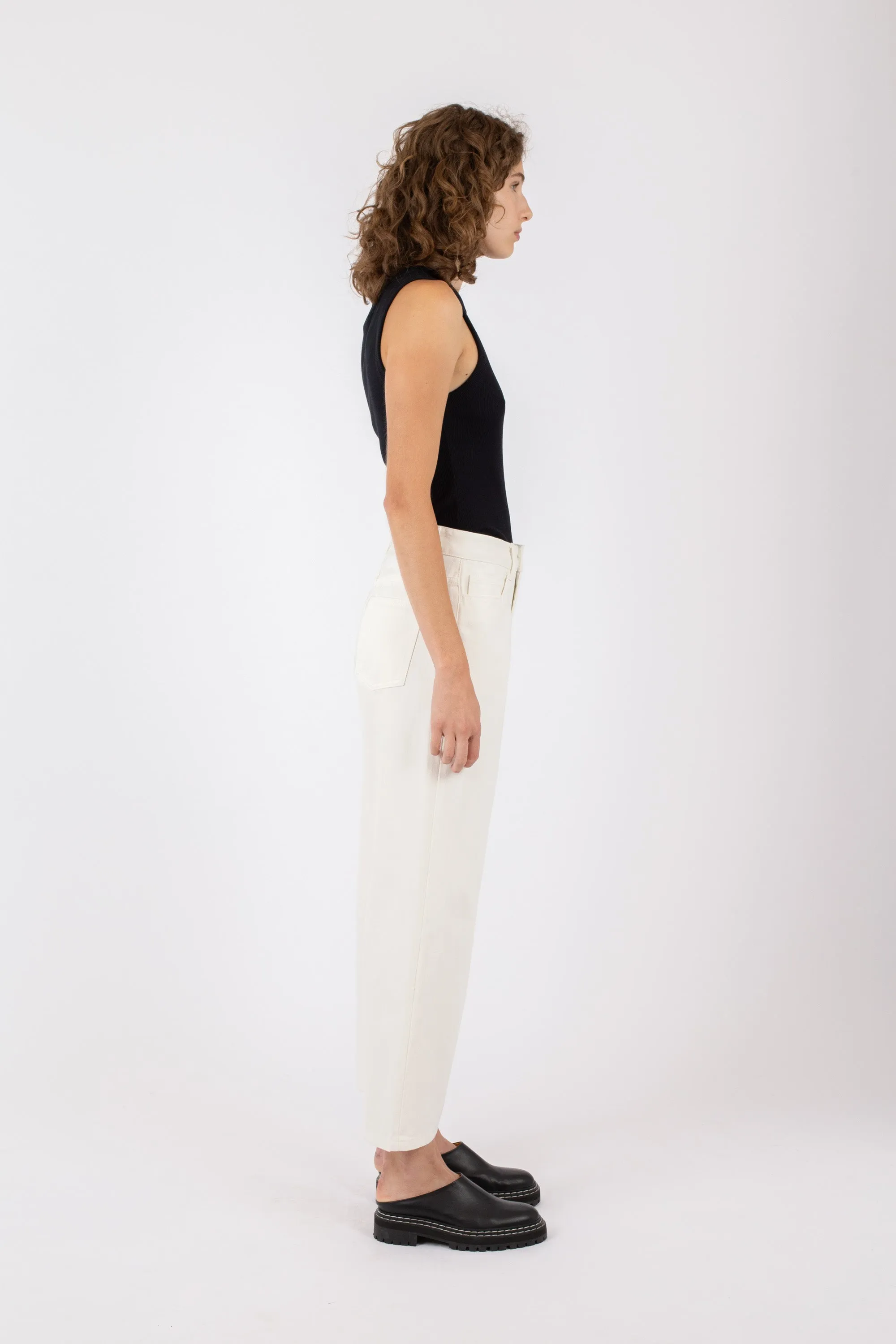 Tapered Crop Jean, Off White sold by Handsom product image thumbnail 4