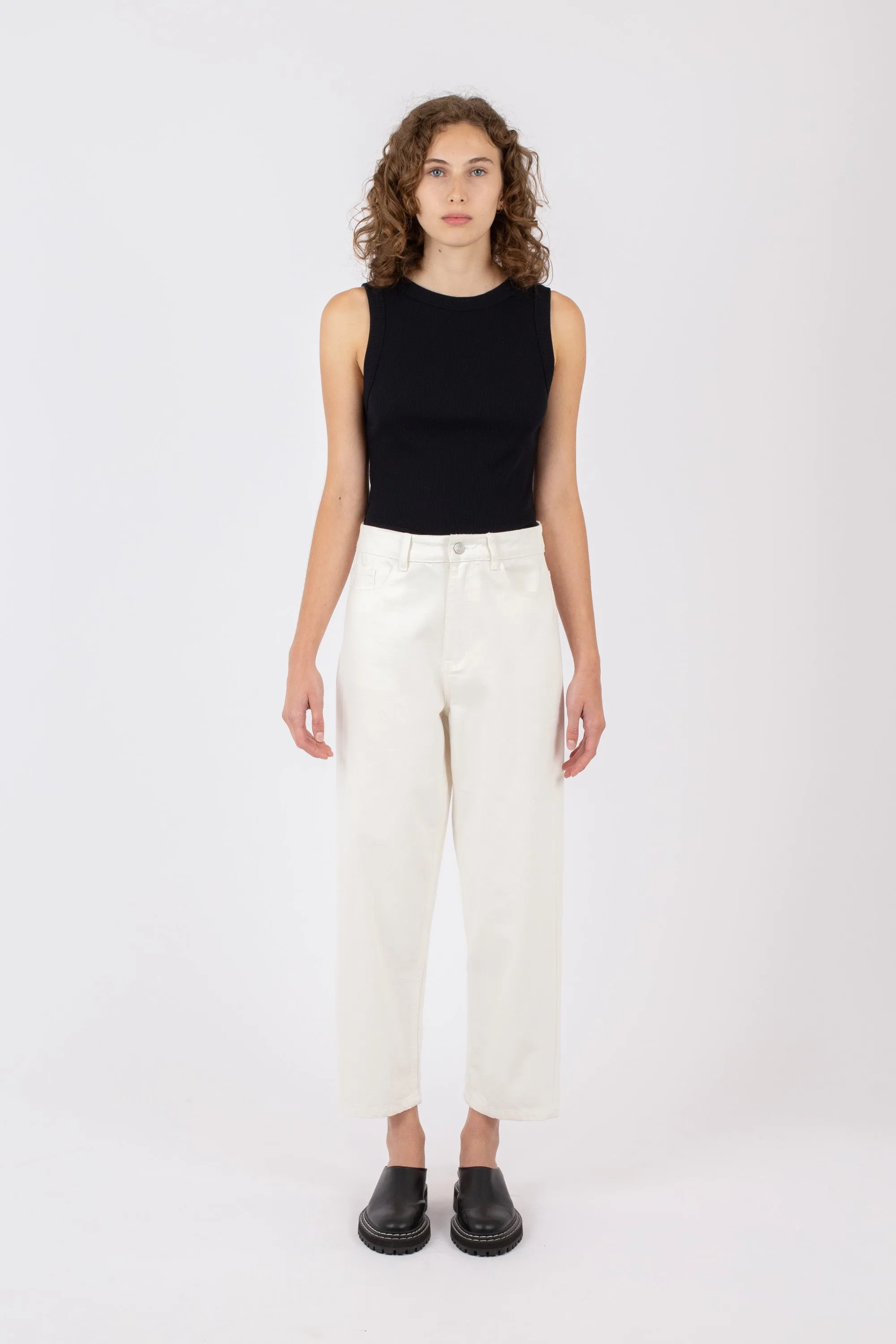 Tapered Crop Jean, Off White sold by Handsom