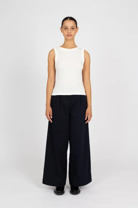 Sleeveless Boat Neck, White sold by Handsom