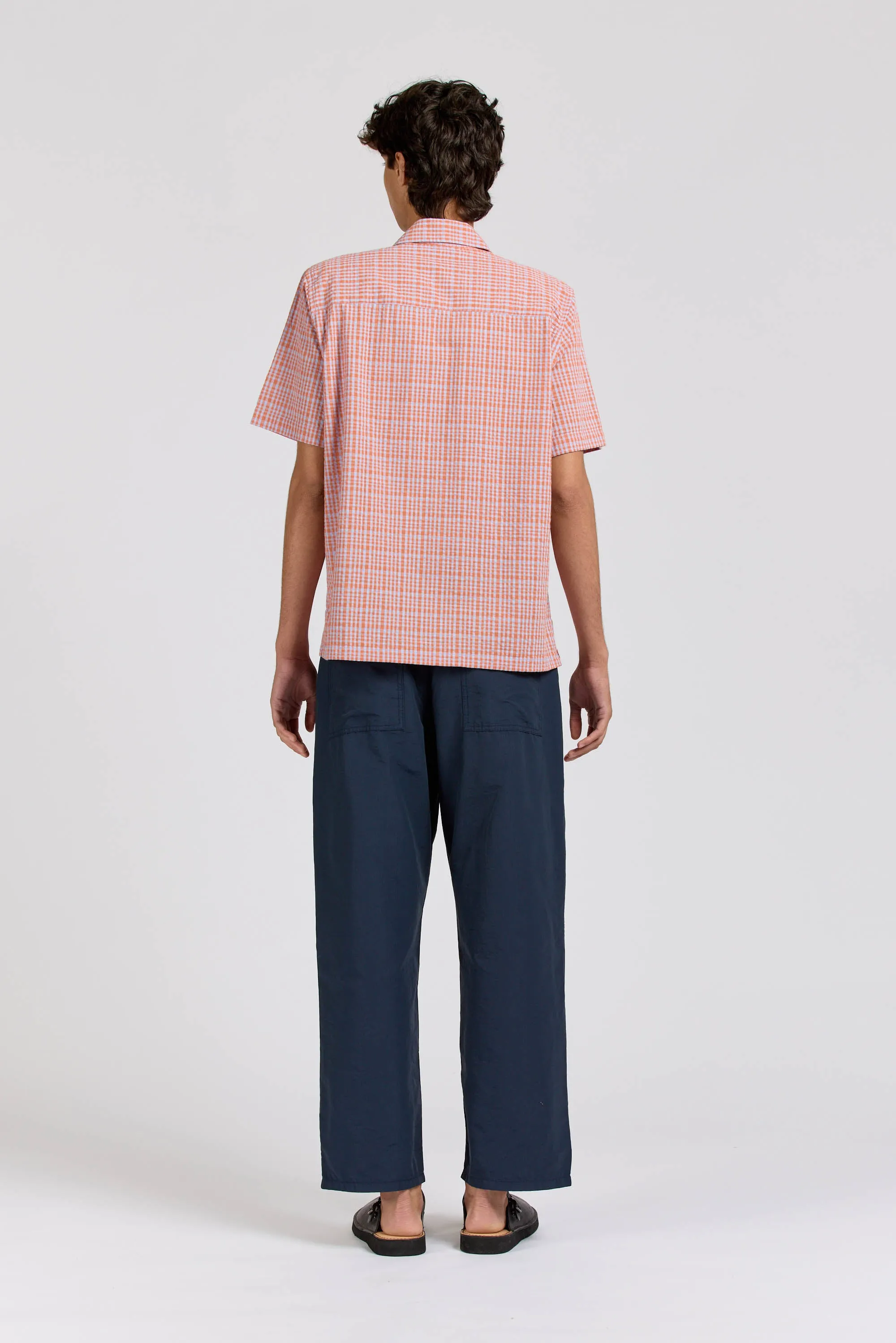 Box Shirt Short Sleeve, Seersucker Check, Orange Lilac sold by Handsom product image thumbnail 5
