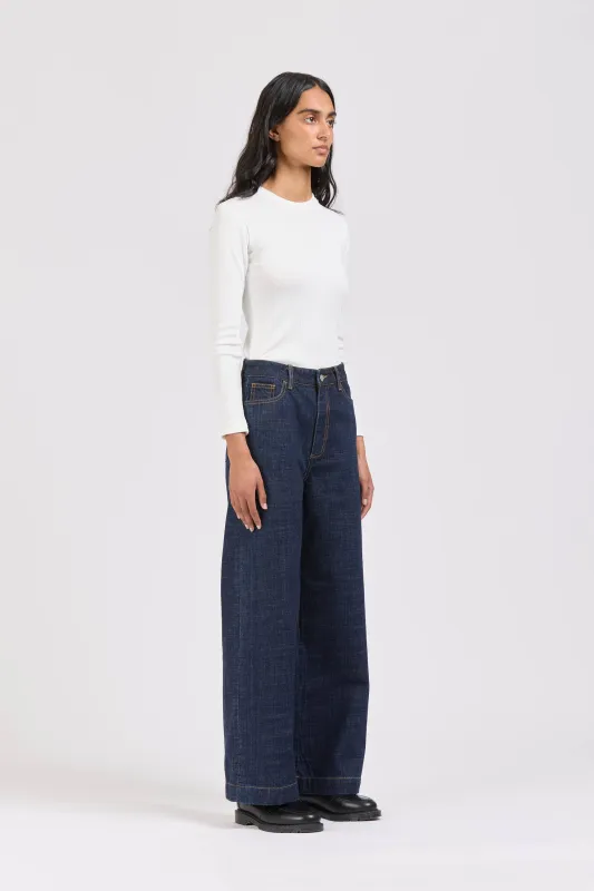 Wide Leg Jean, Indigo, Women's sold by Handsom