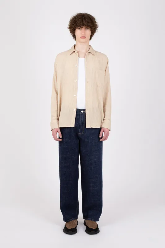 Crinkle Curve Shirt, Natural sold by Handsom