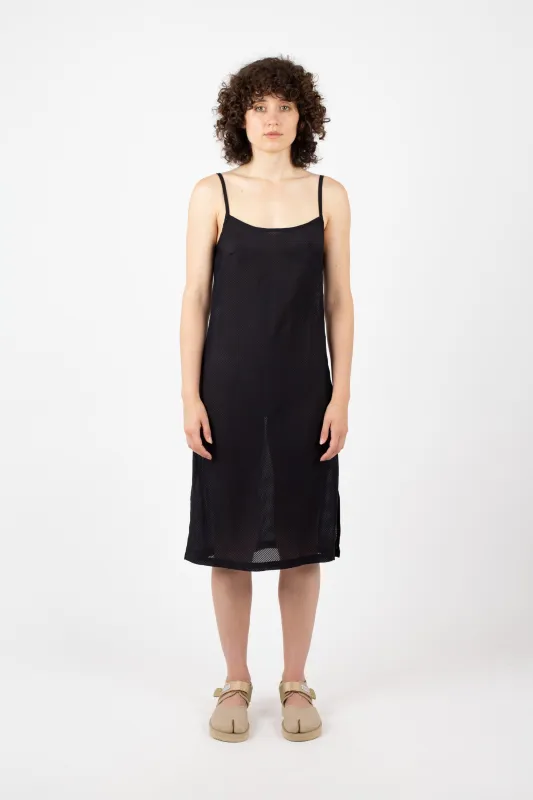 Sheer Check Slip Dress, Black sold by Handsom