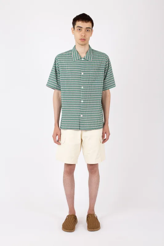 Box Shirt SS, Check Stripe, Green sold by Handsom