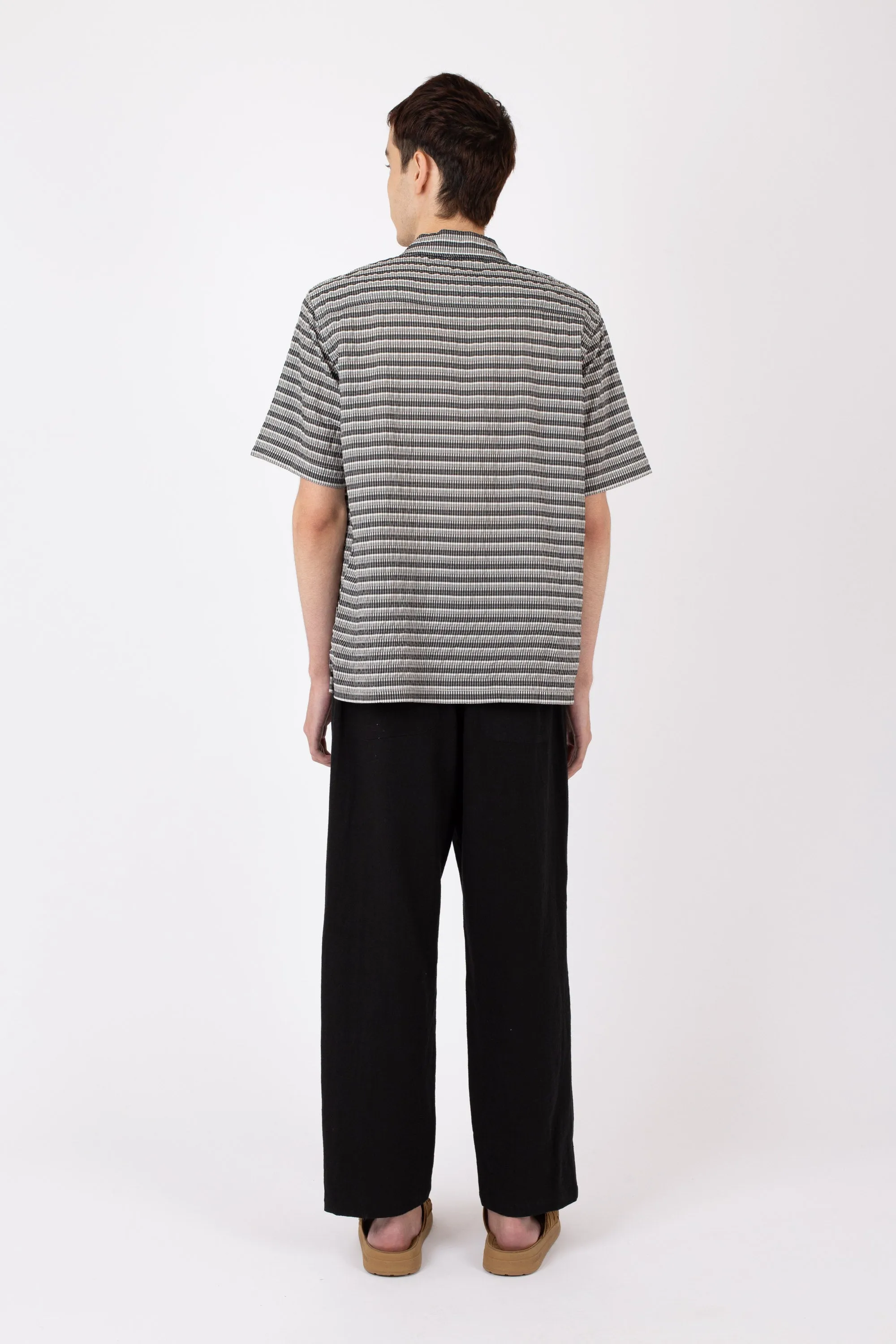 Box Shirt SS, Check Stripe, Black sold by Handsom product image thumbnail 4