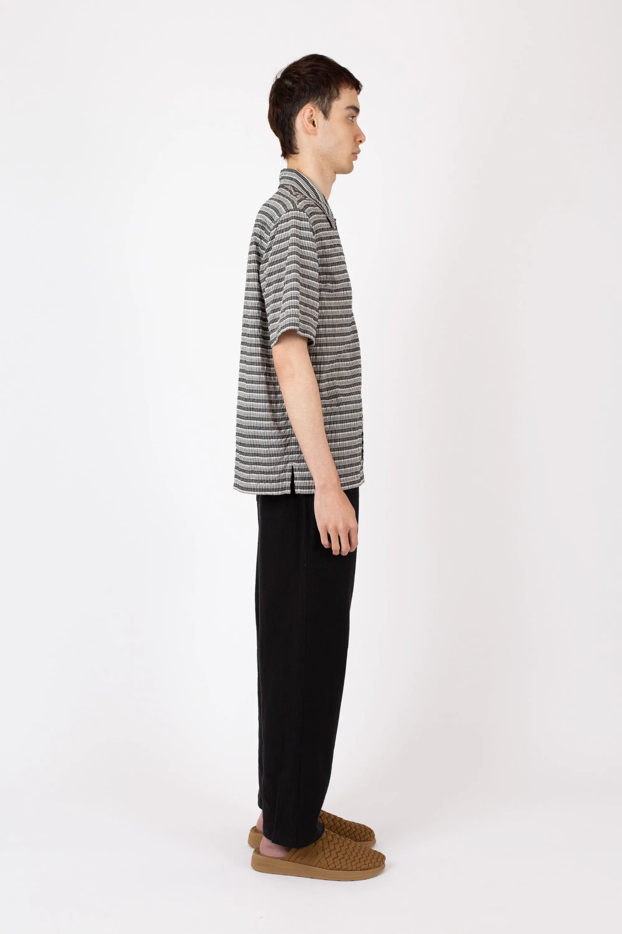 Box Shirt SS, Check Stripe, Black sold by Handsom product image thumbnail 3