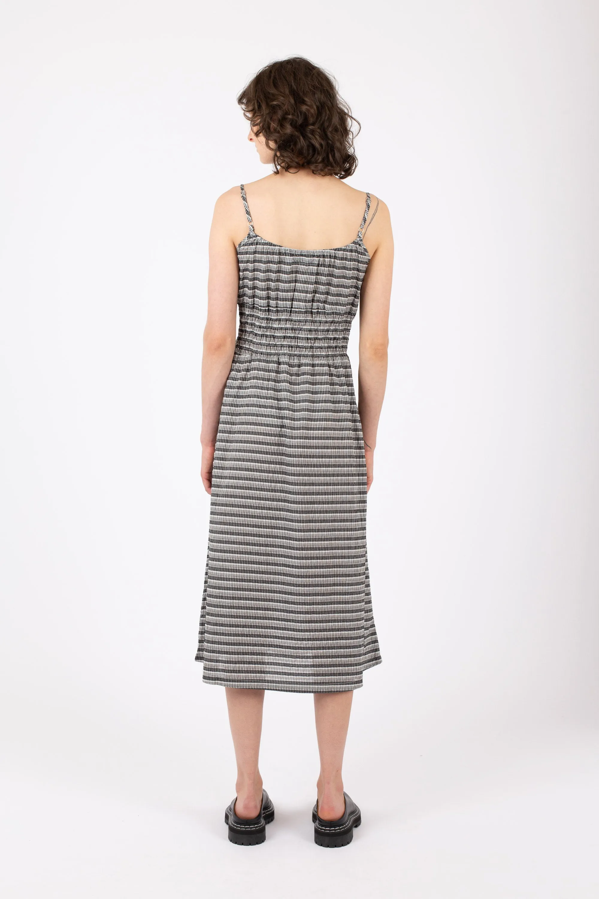 Percy Midi Dress, Check Stripe, Black sold by Handsom product image thumbnail 4