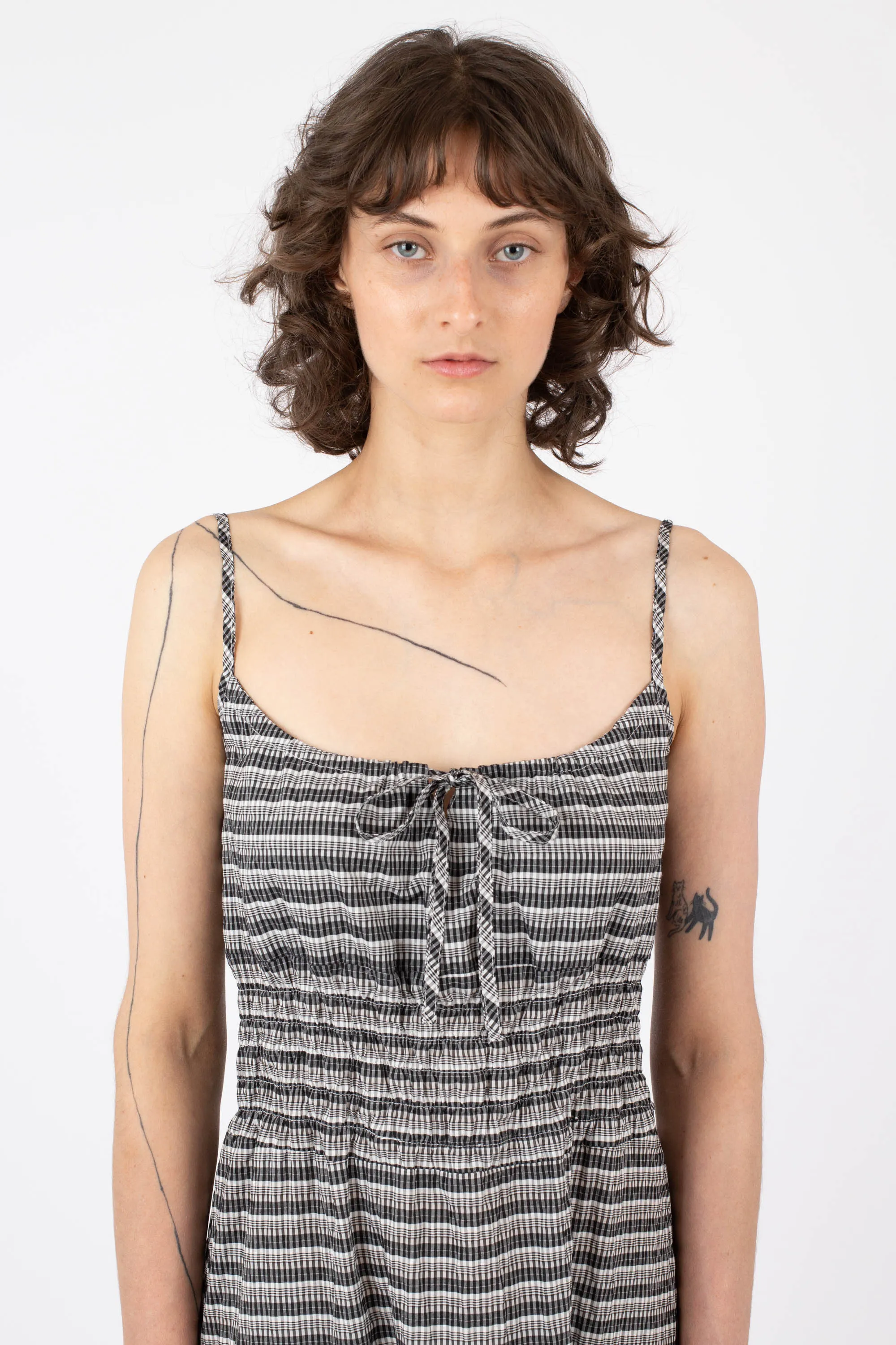 Percy Midi Dress, Check Stripe, Black sold by Handsom product image thumbnail 2