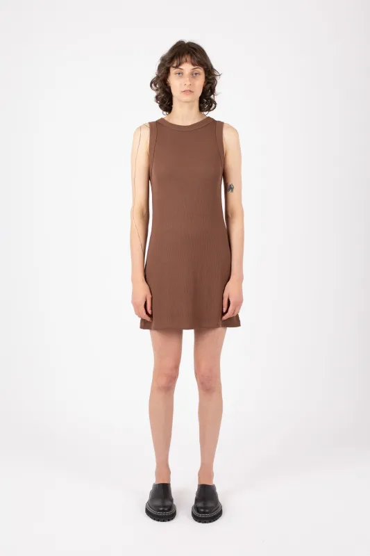 Boat Neck Jersey Dress, Espresso sold by Handsom