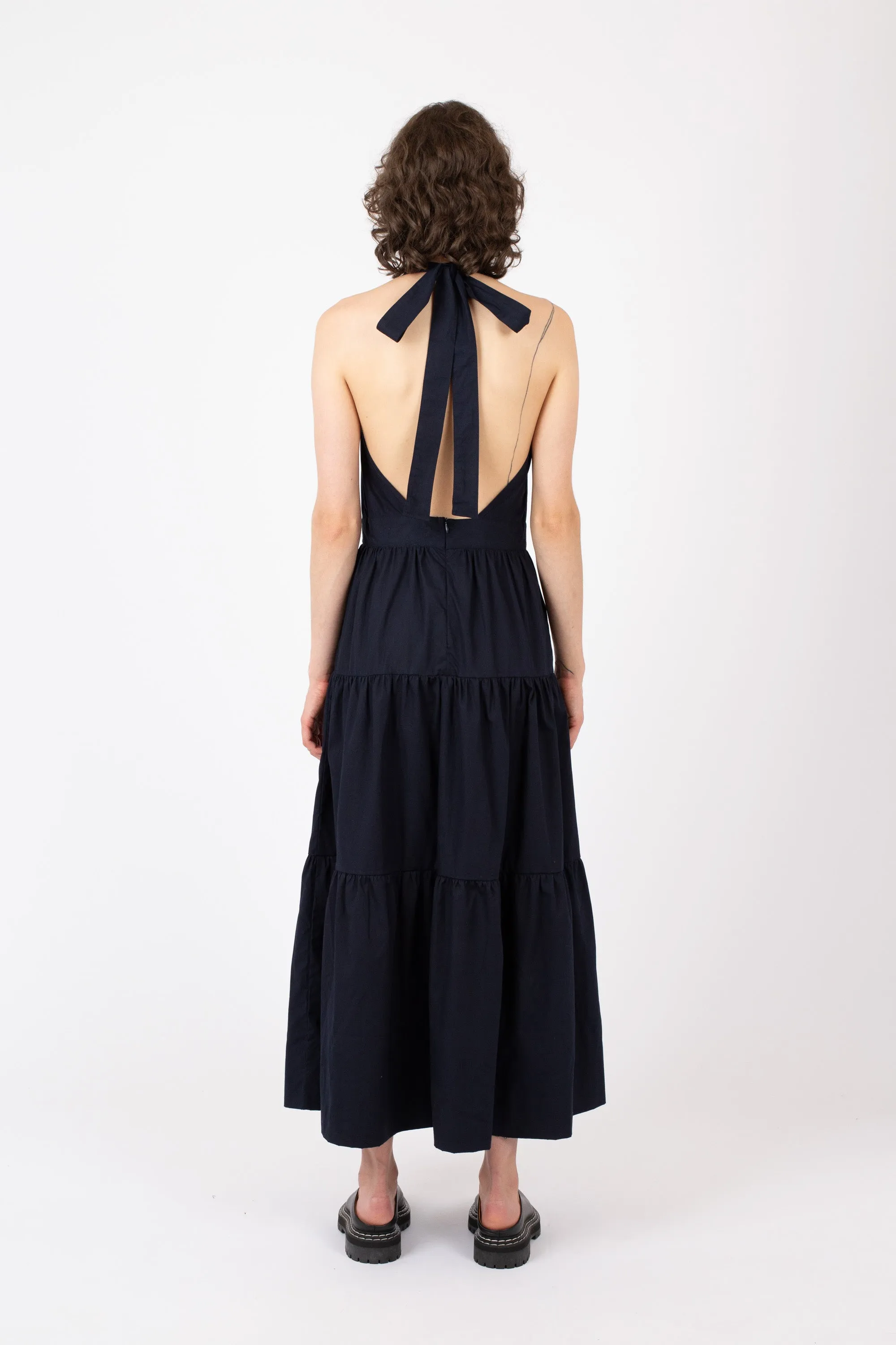 Poplin Halter Maxi Dress, Ink sold by Handsom product image thumbnail 2