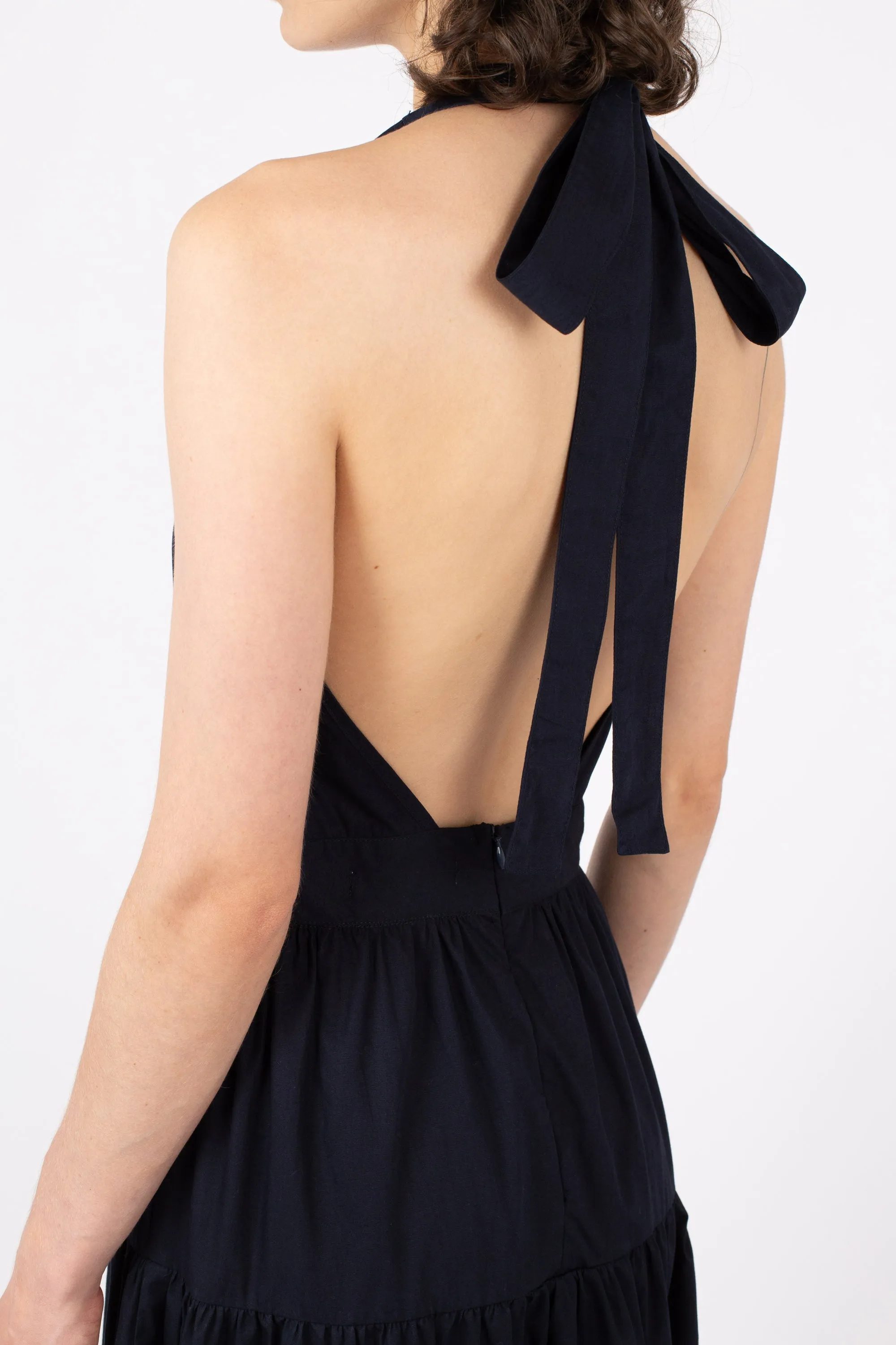 Poplin Halter Maxi Dress, Ink sold by Handsom product image thumbnail 5